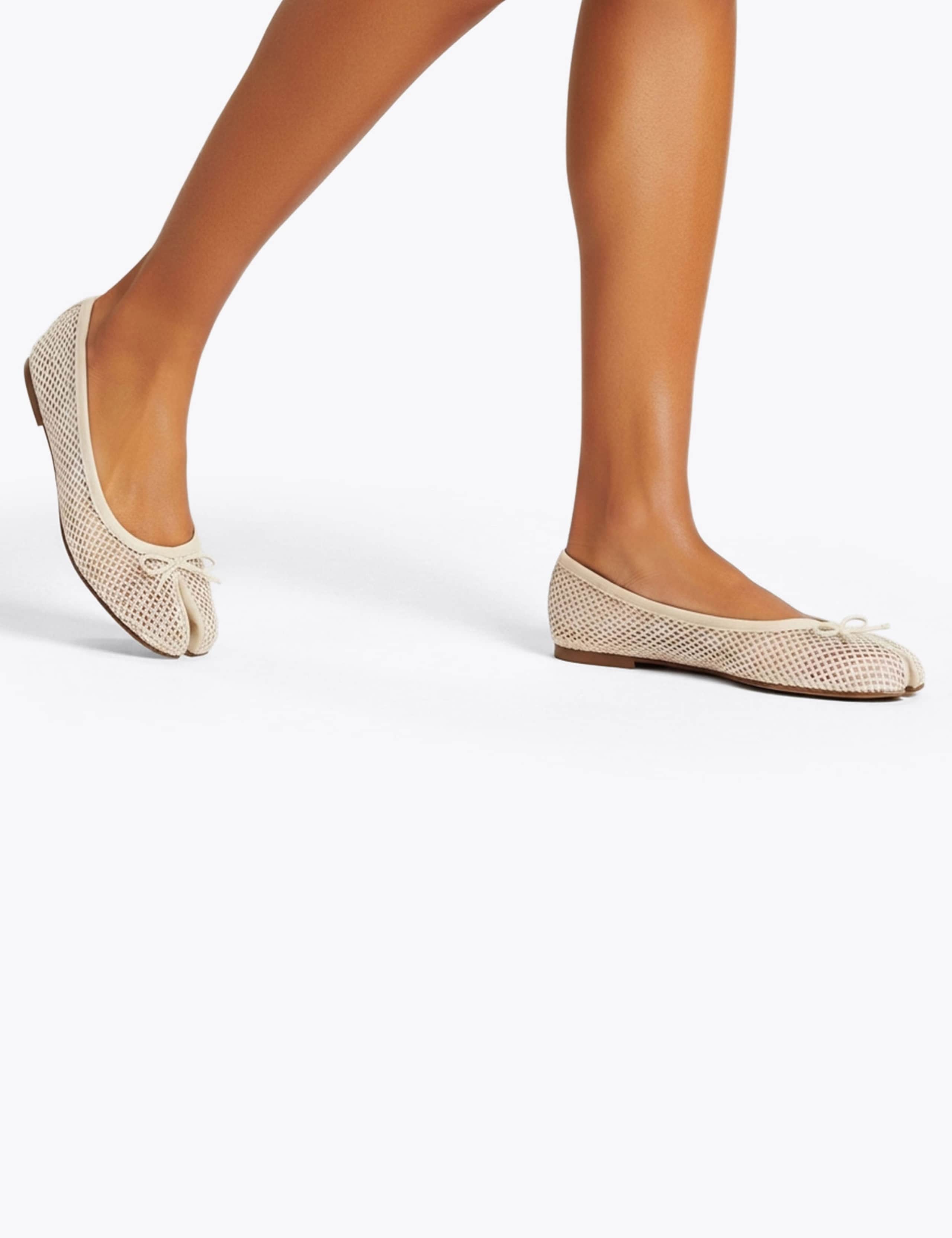 Calico Mesh Detail Ballet Pumps