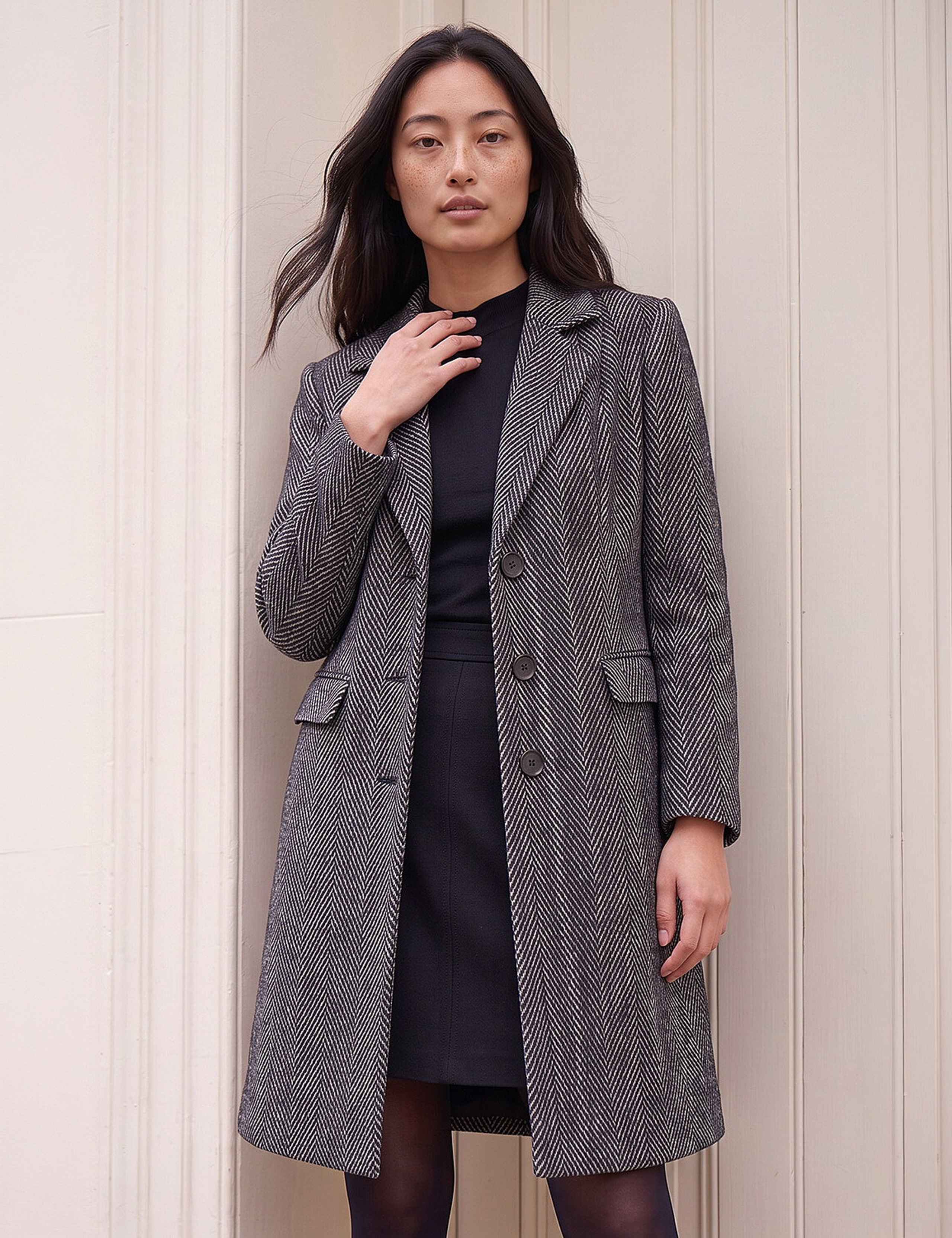 Petite Herringbone Coat