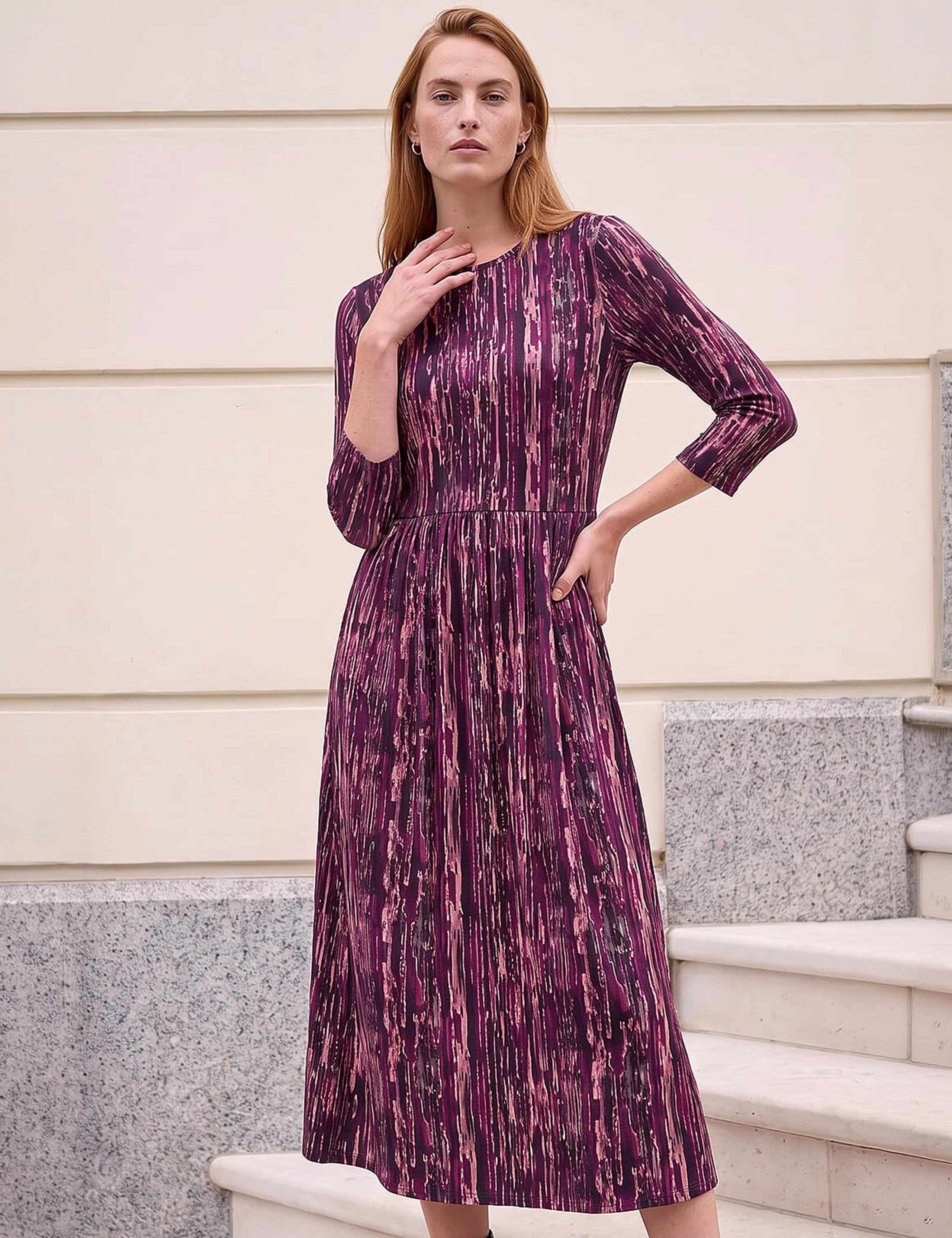 Abstract Print Midi Dress
