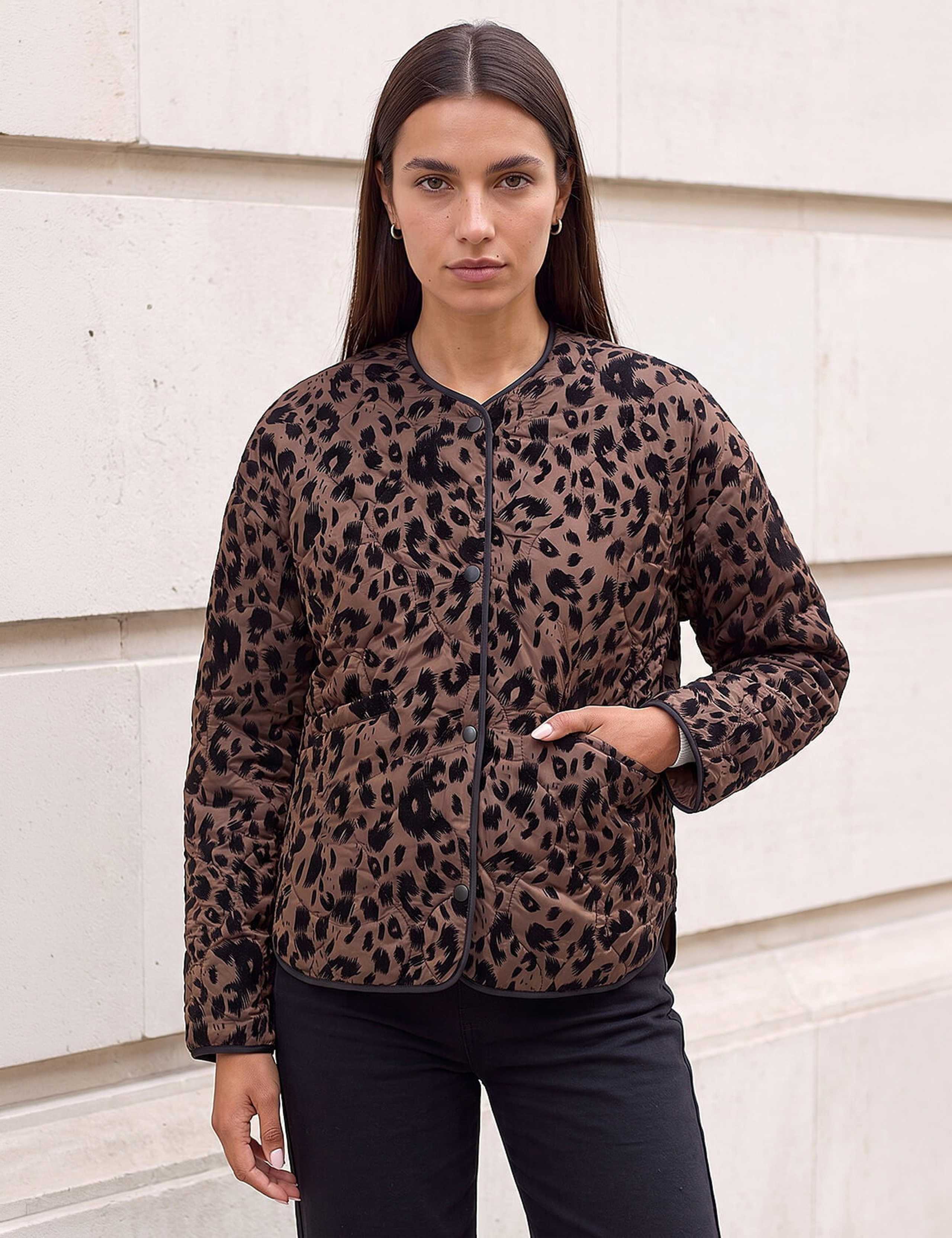 Animal Print Quilted Jacket