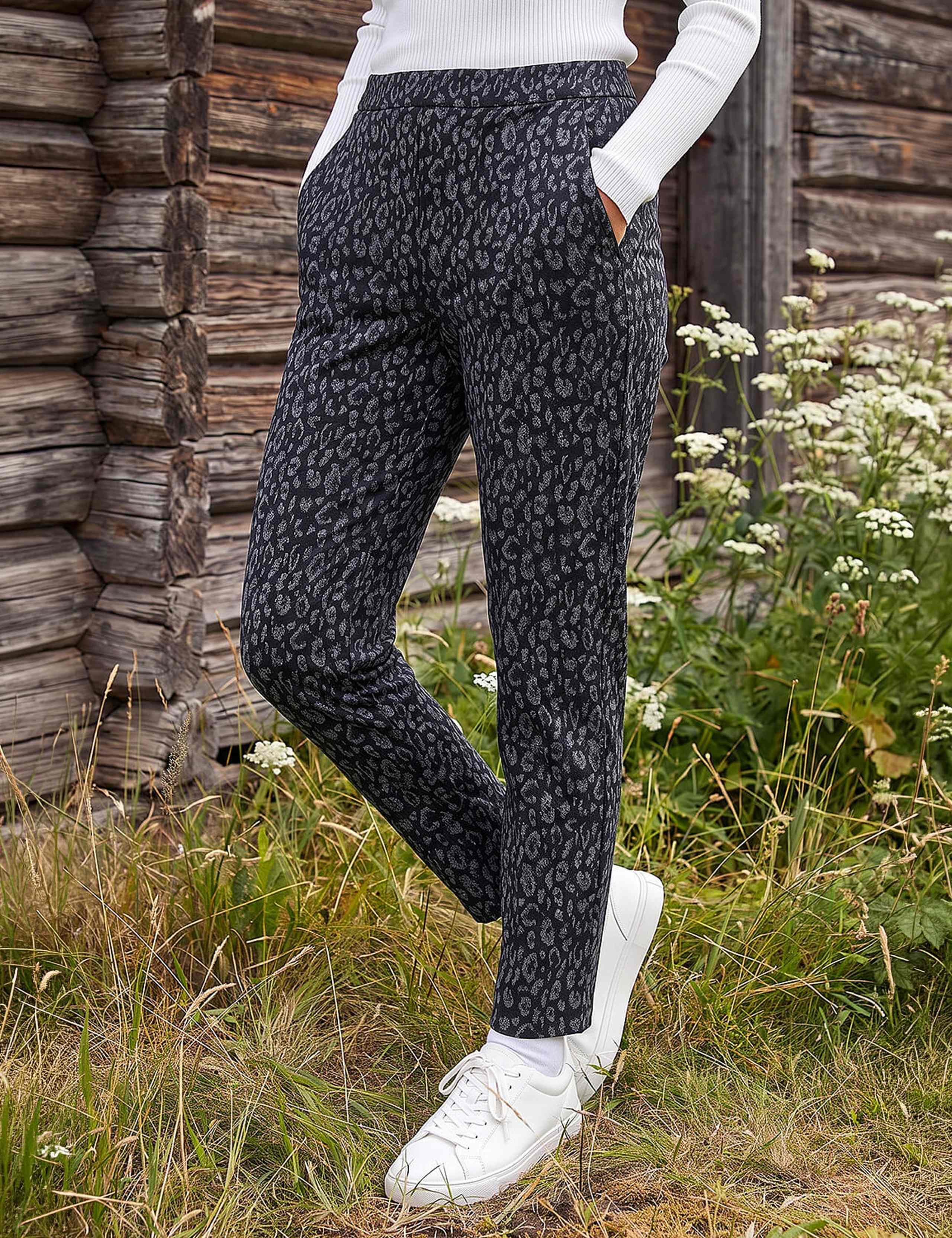 Leopard Print Tapered Joggers