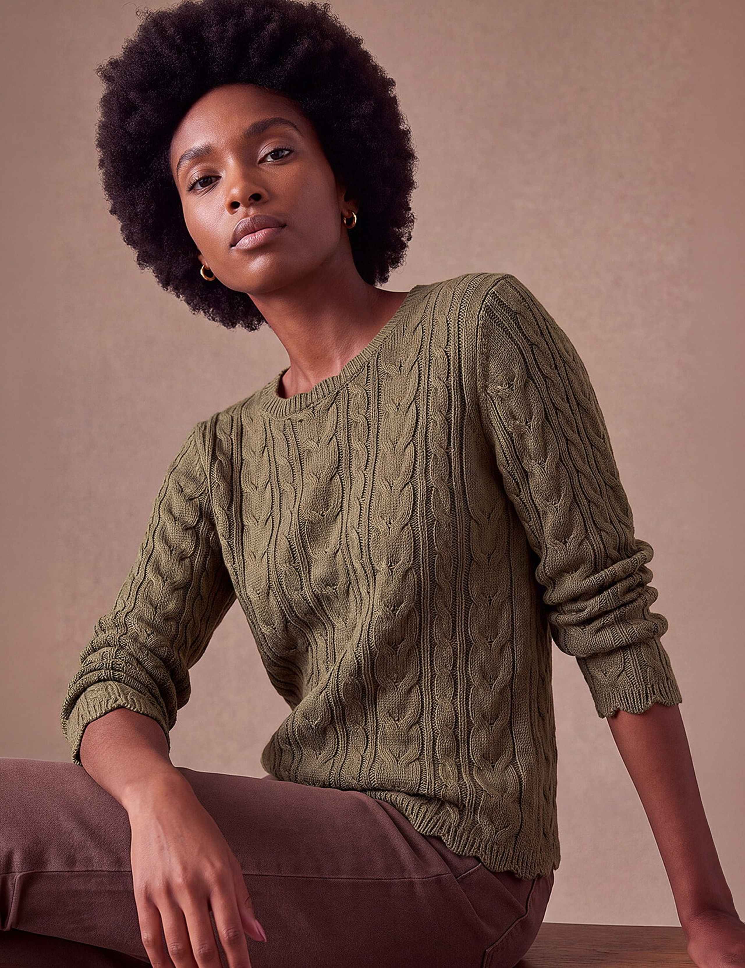 Cable Knit Scallop Edge Jumper