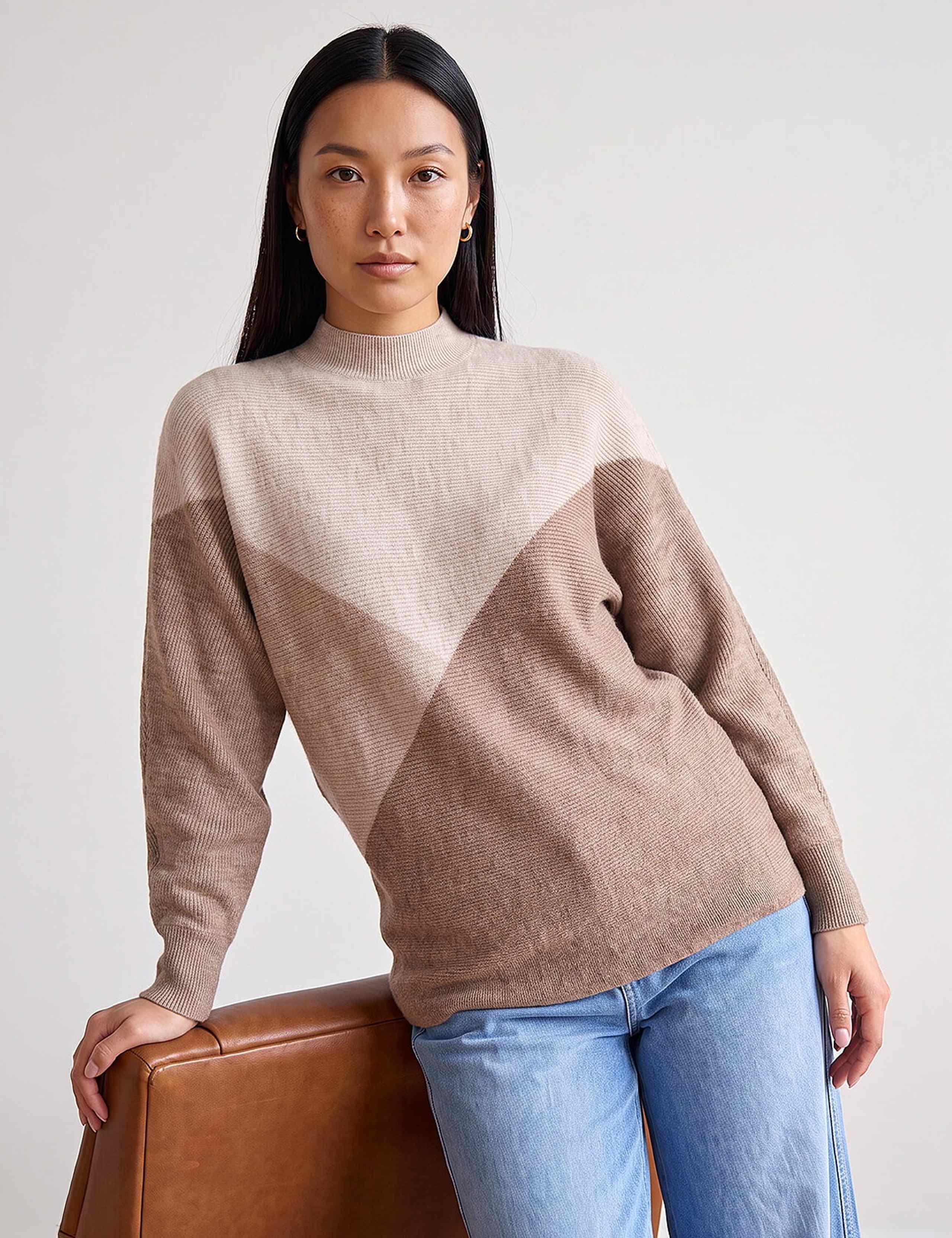 Colour Block Soft Knit Jumper