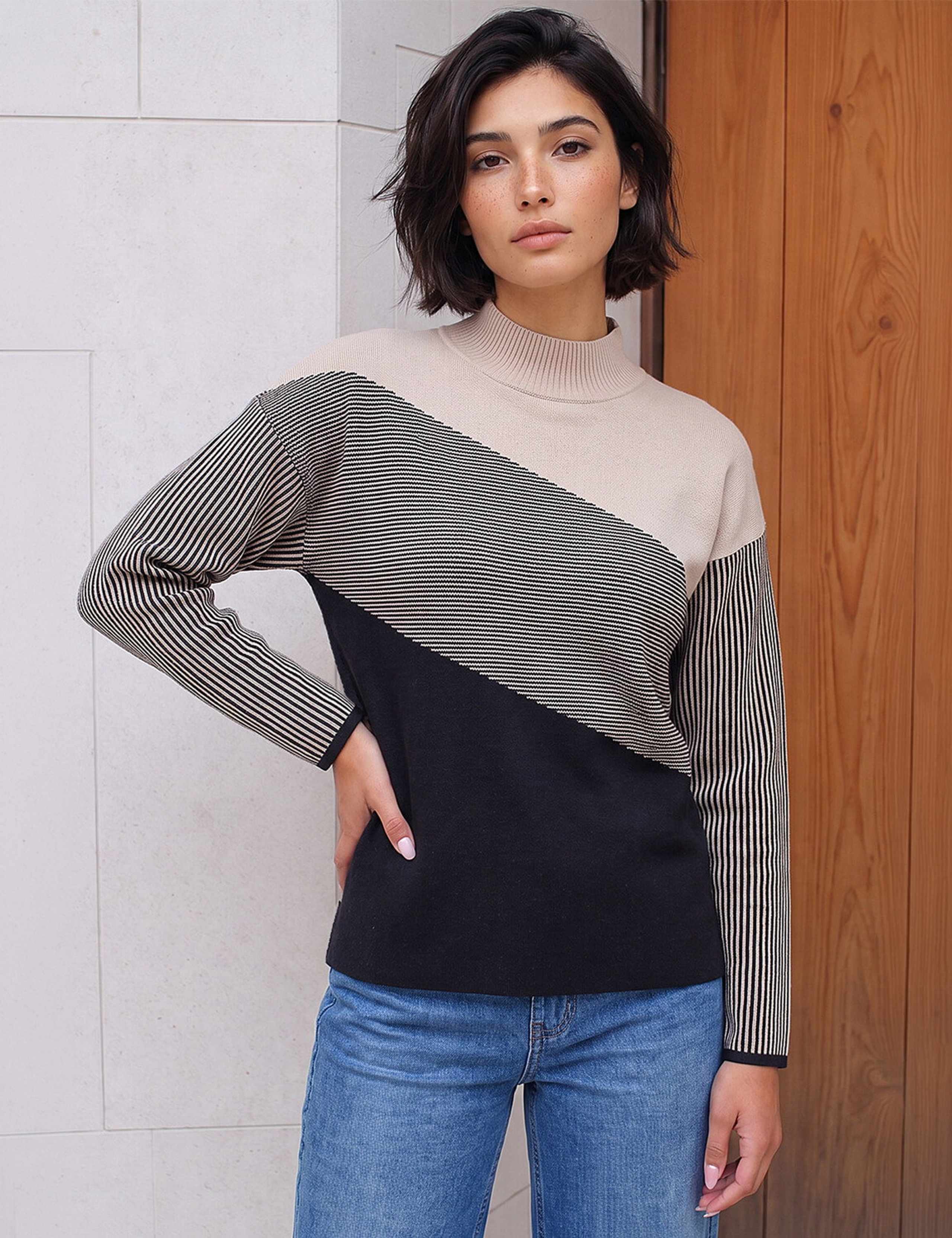 Contrast Colour Block Jumper