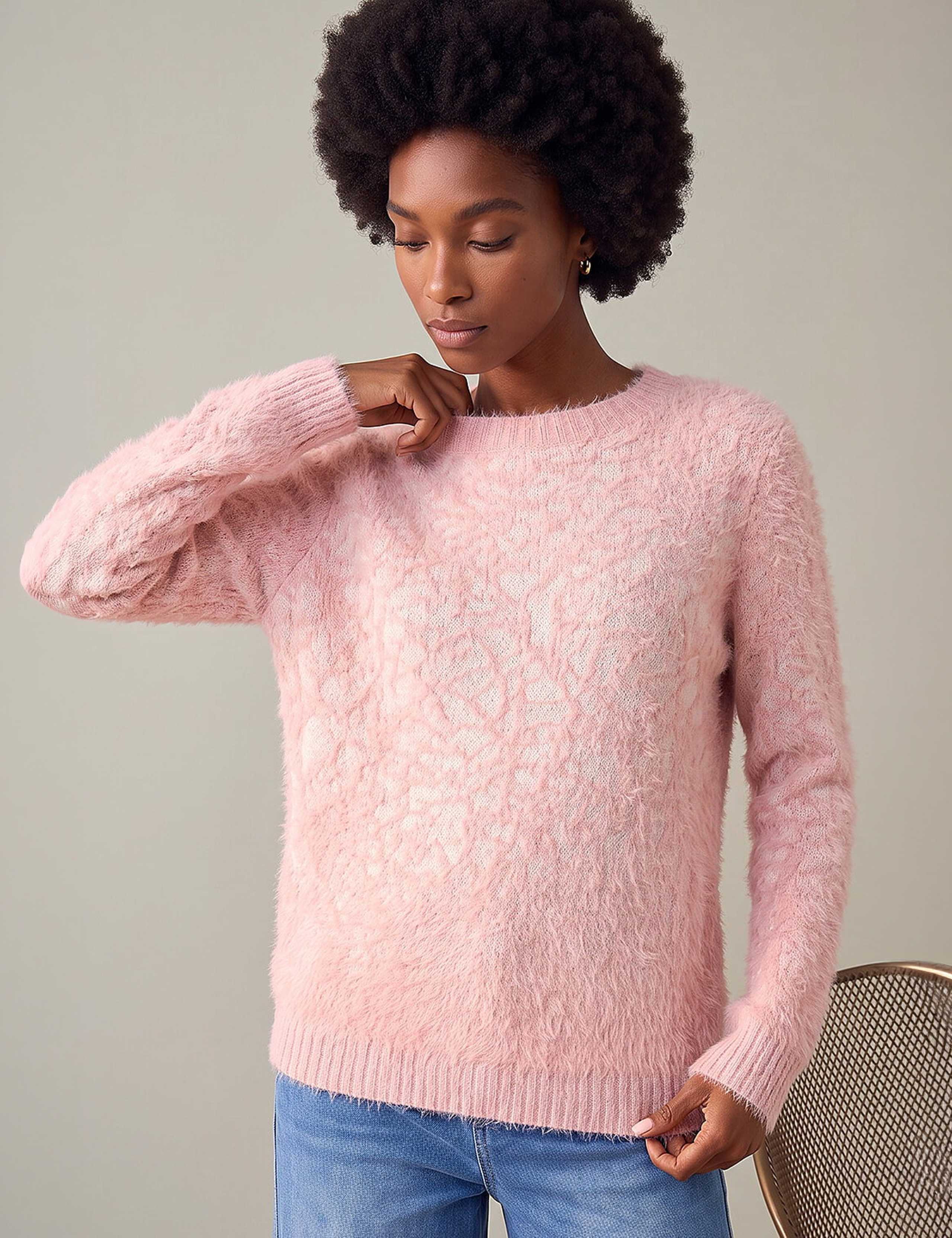 Mosaic Print Fluffy Jumper