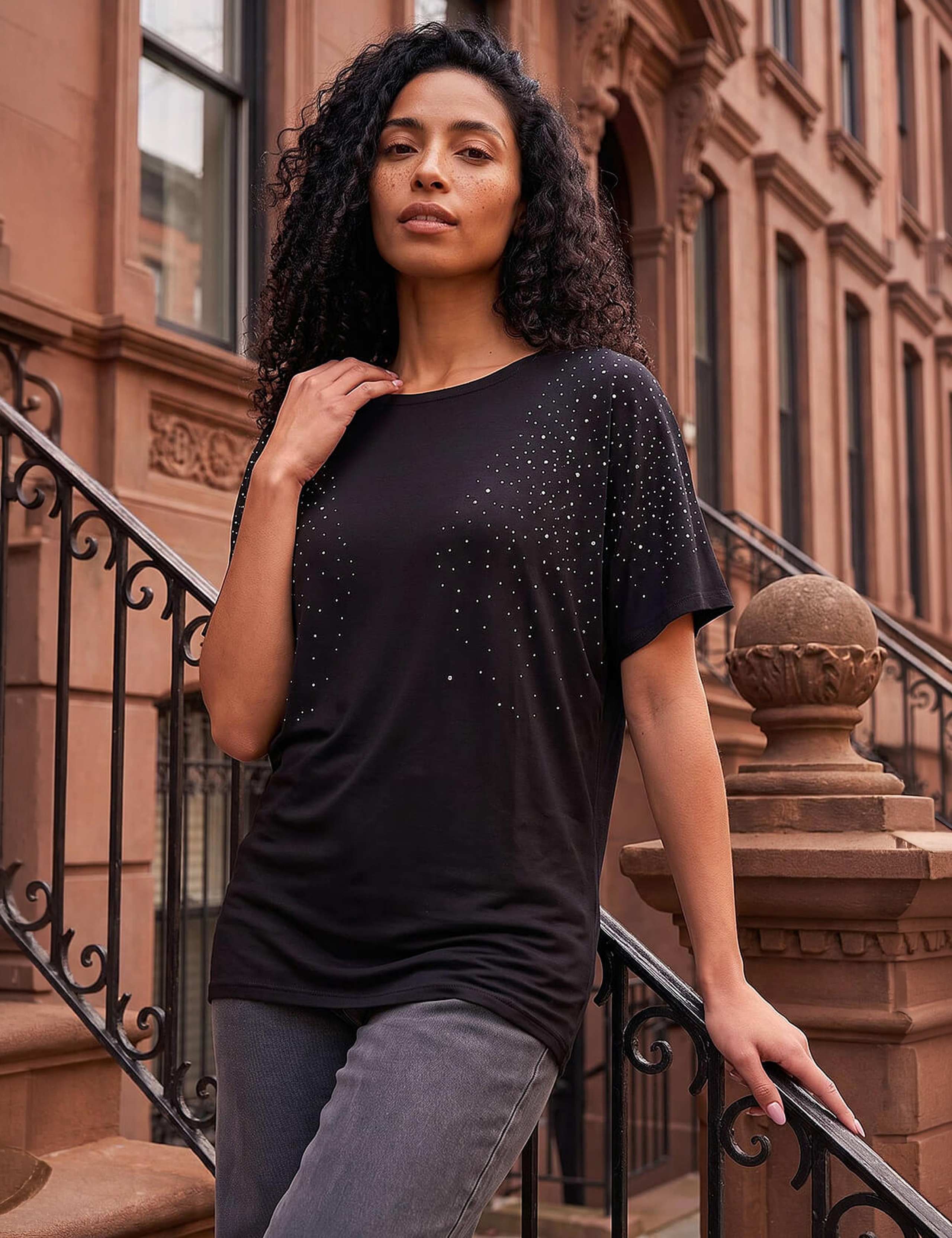 Embellished Oversized Top