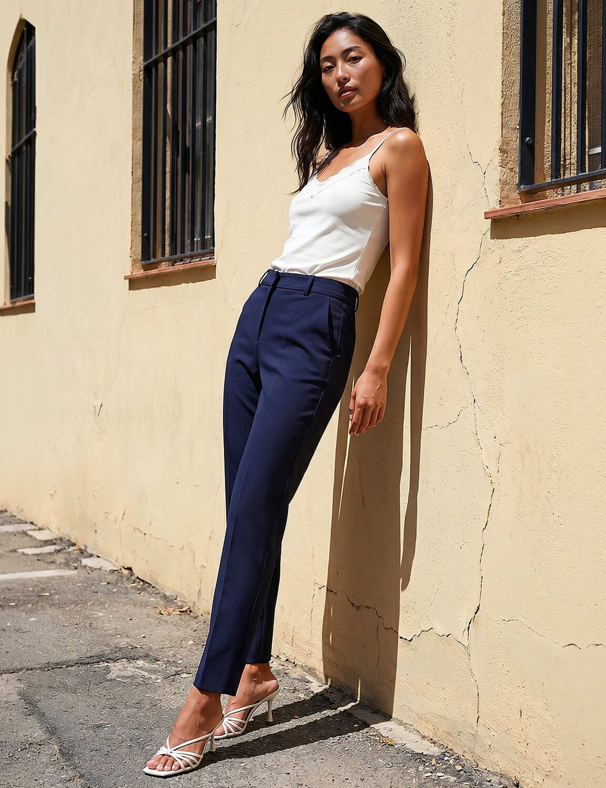 Slim Fit Cropped Trousers
