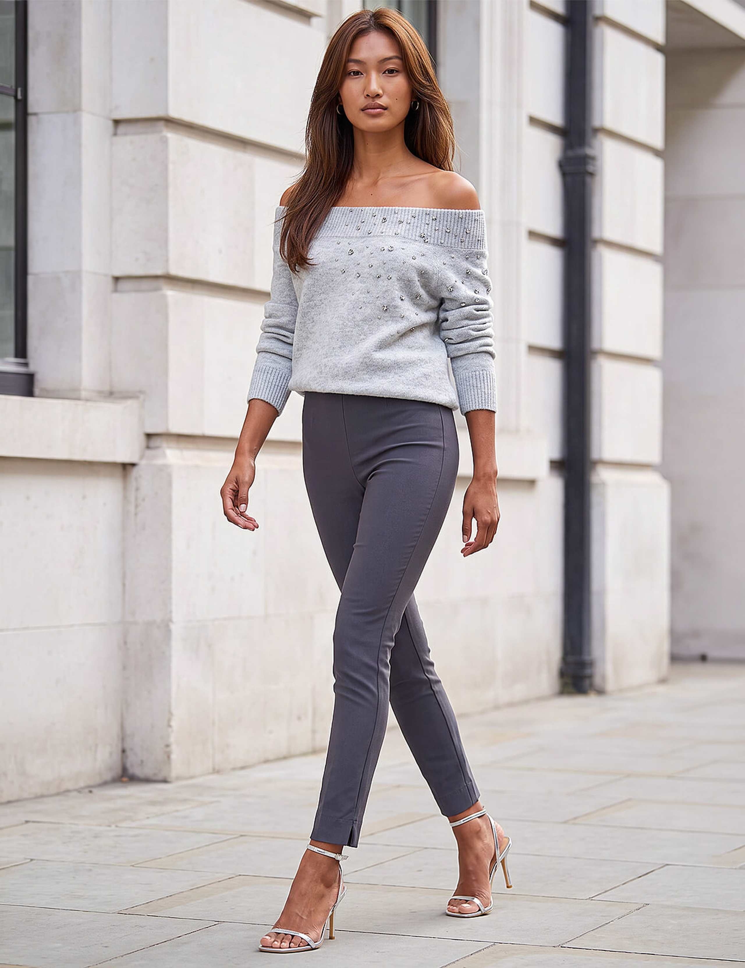 Full Length Elastic Stretch Trousers