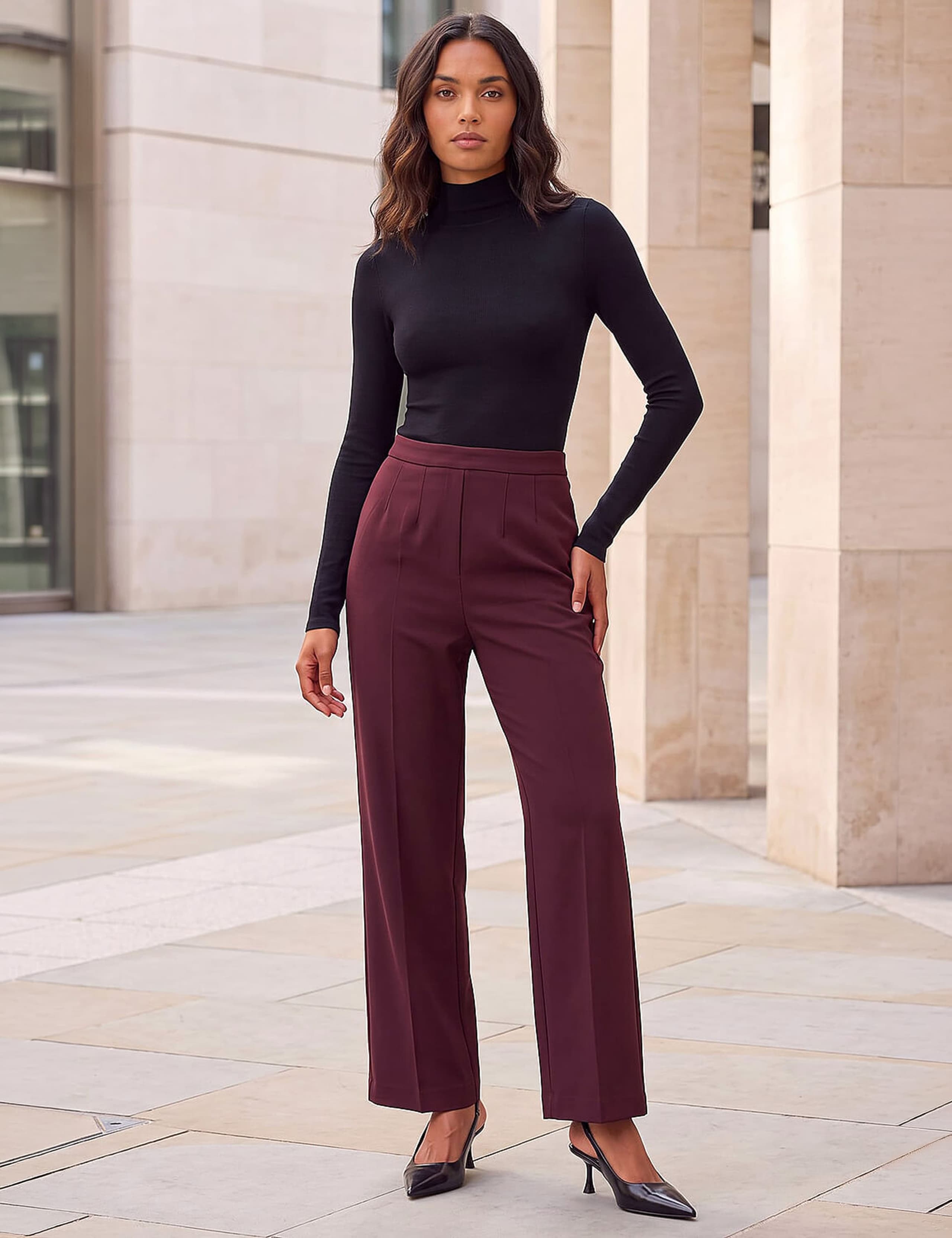 Ponte Straight Leg Trousers
