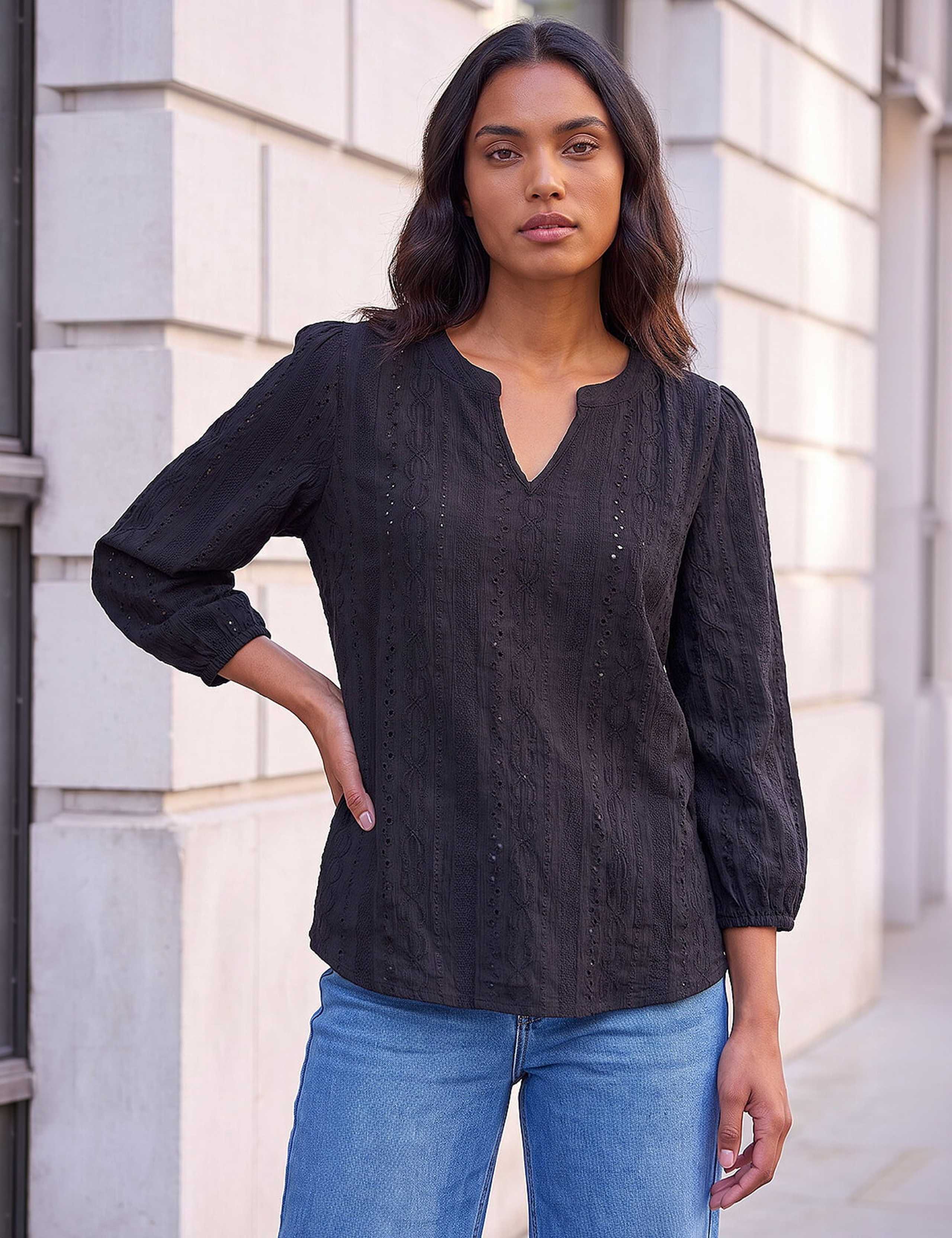 Broderie Detail Tunic Top