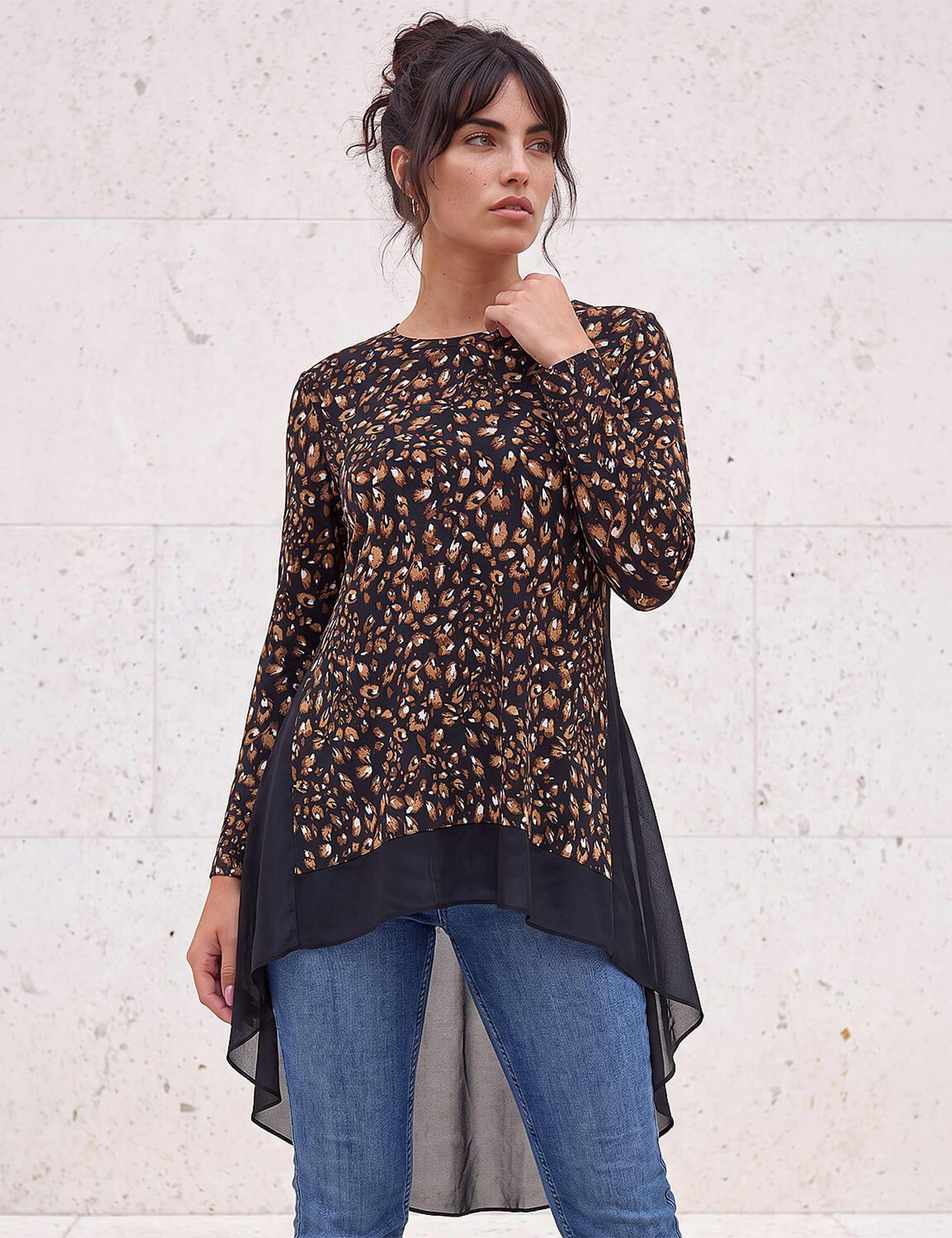 Abstract Print Tunic Top