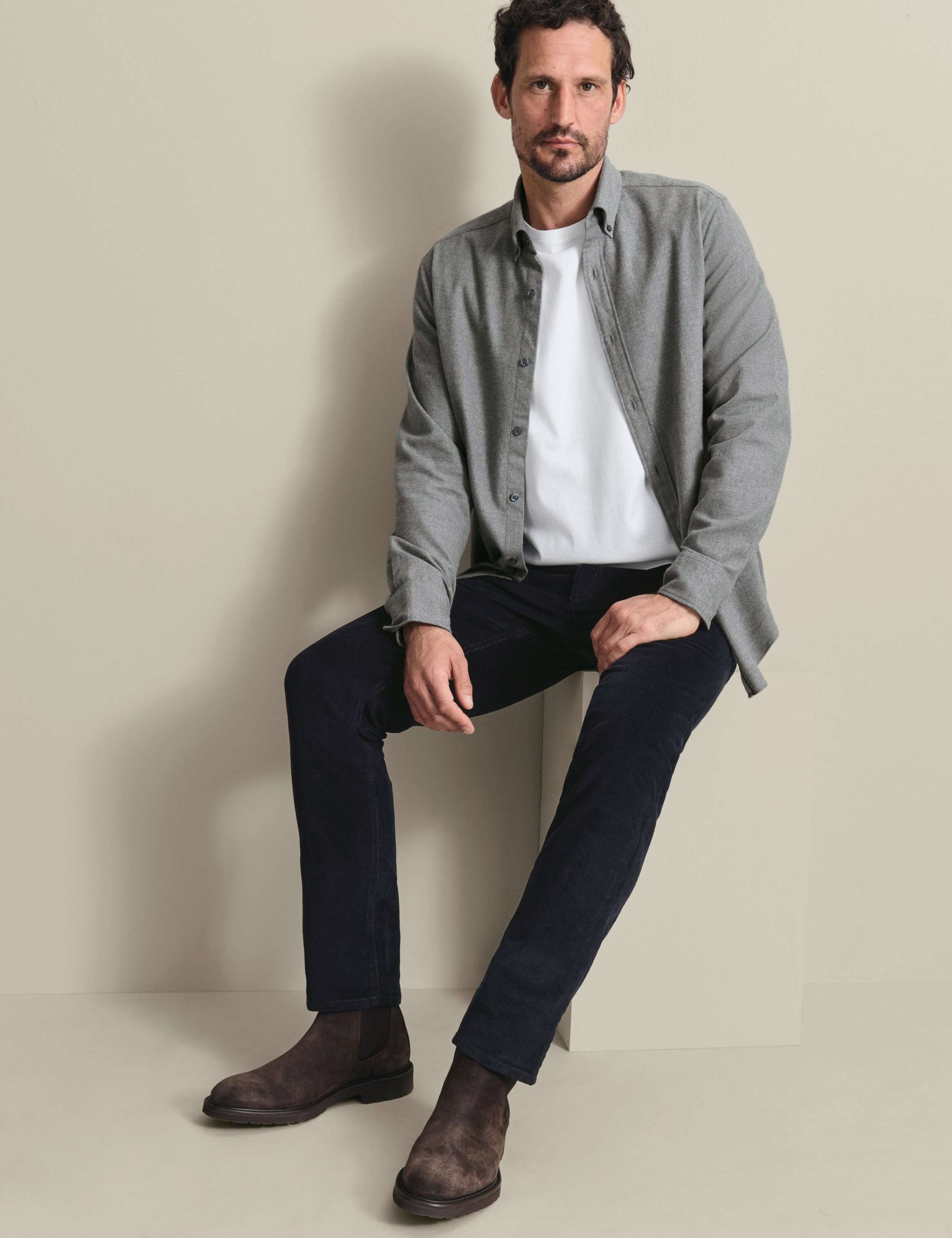 Slim Fit Corduroy 5 Pocket Stretch Trousers