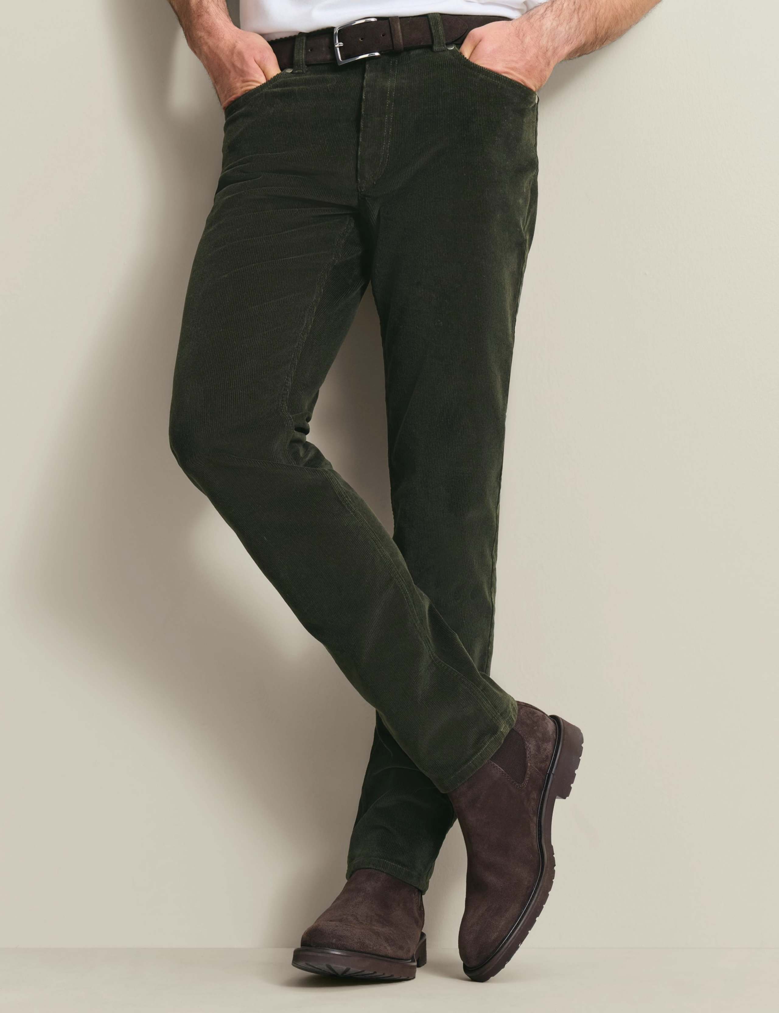 Slim Fit Corduroy 5 Pocket Stretch Trousers