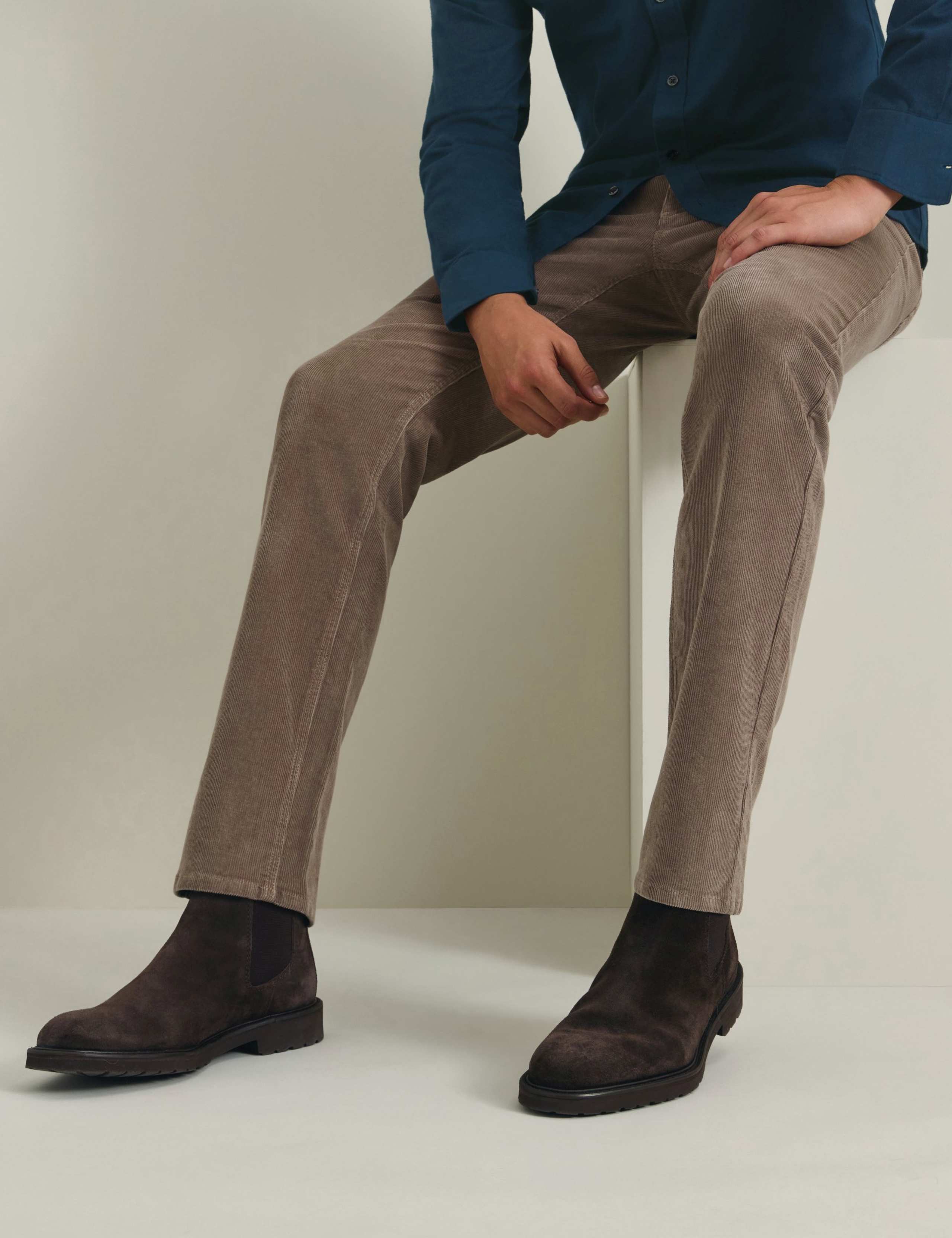 Slim Fit Corduroy 5 Pocket Stretch Trousers