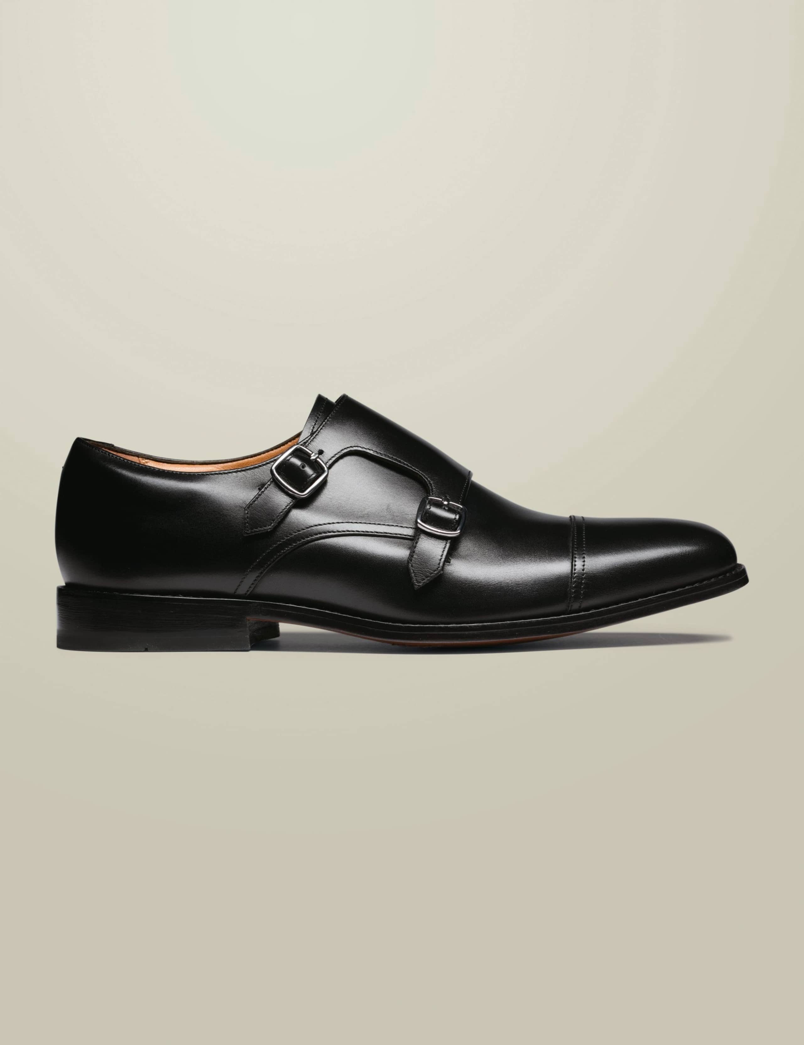 Leather Double Monk Strap Shoes