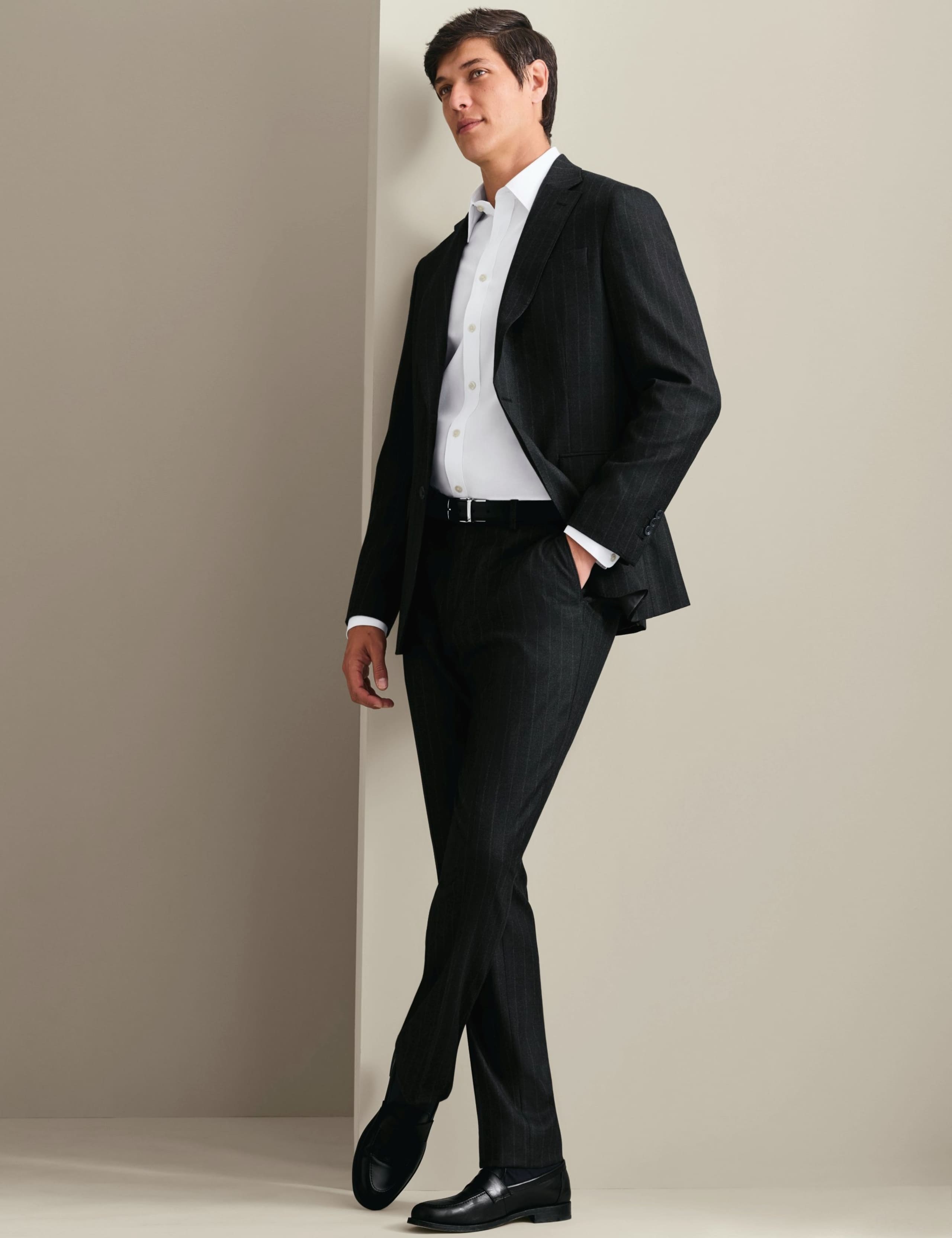 Slim Fit Wool Rich Striped Blazer