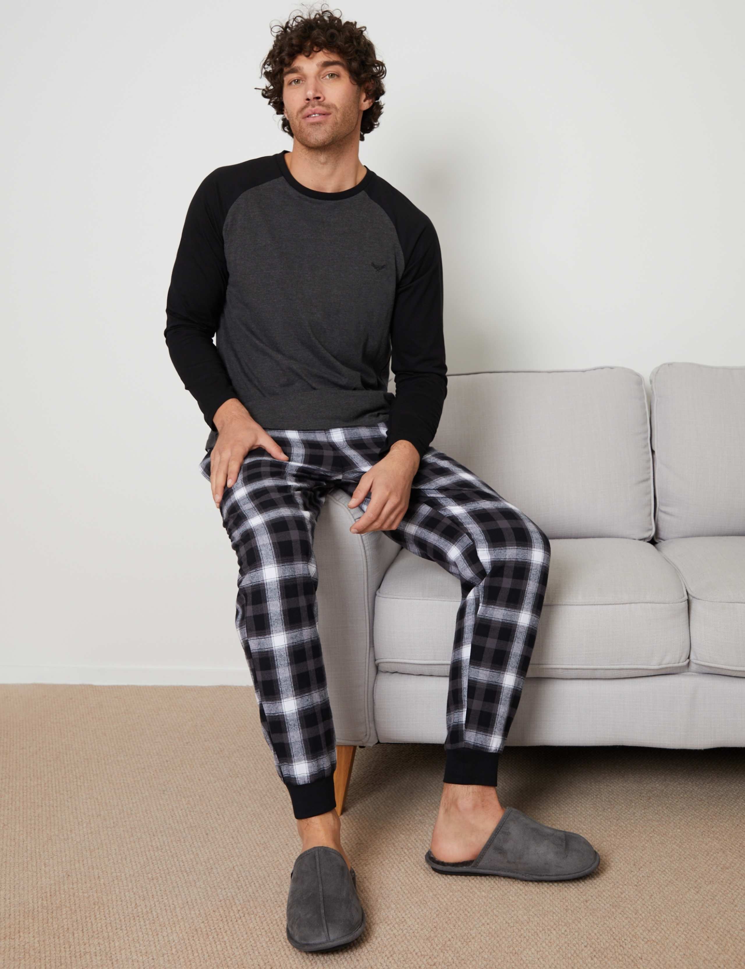 Cotton Rich Checked Flannel Pyjama Set