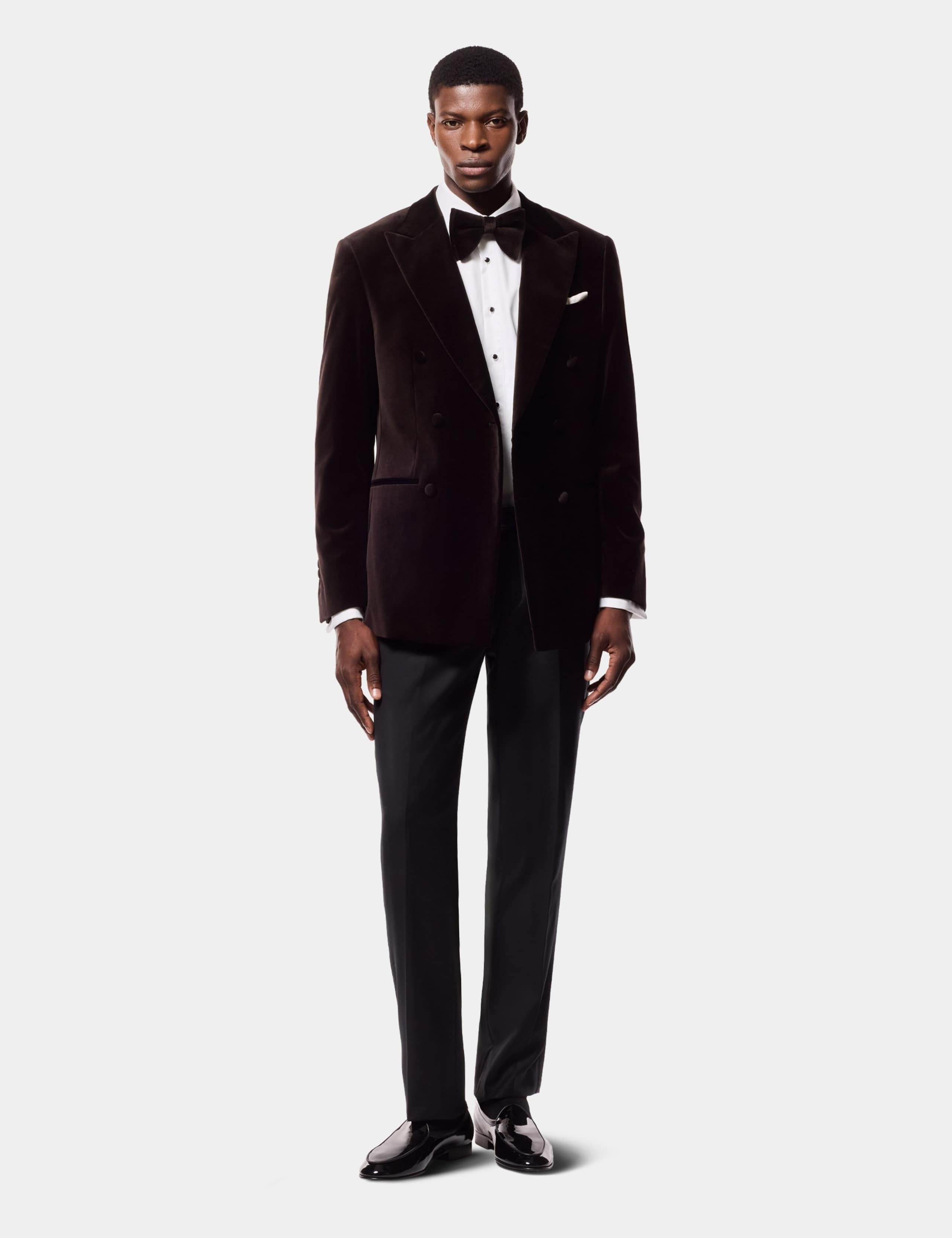 Tailored Fit Cotton Rich Double Breasted Tuxedo Jacket