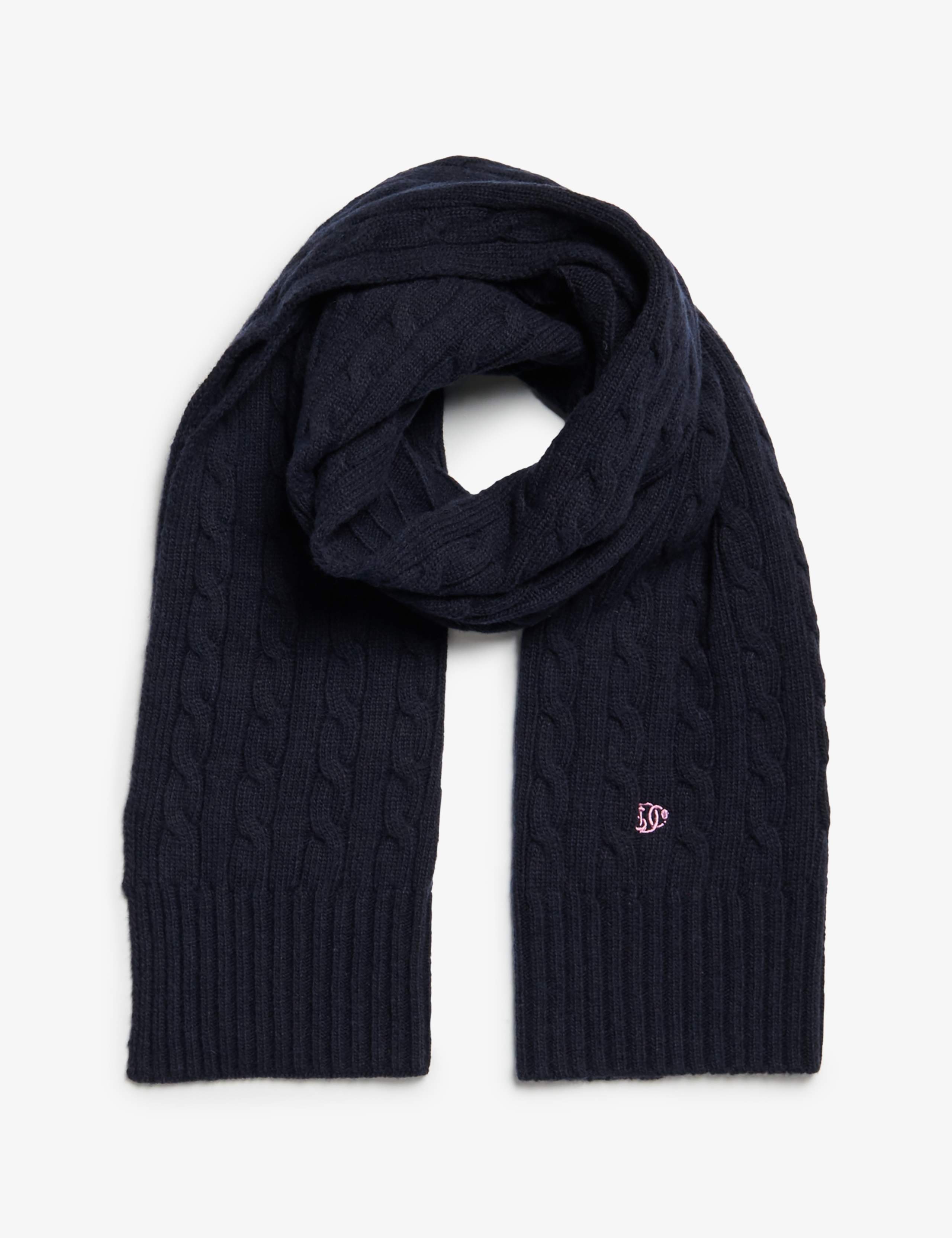 Wool Blend Cable Knit Scarf