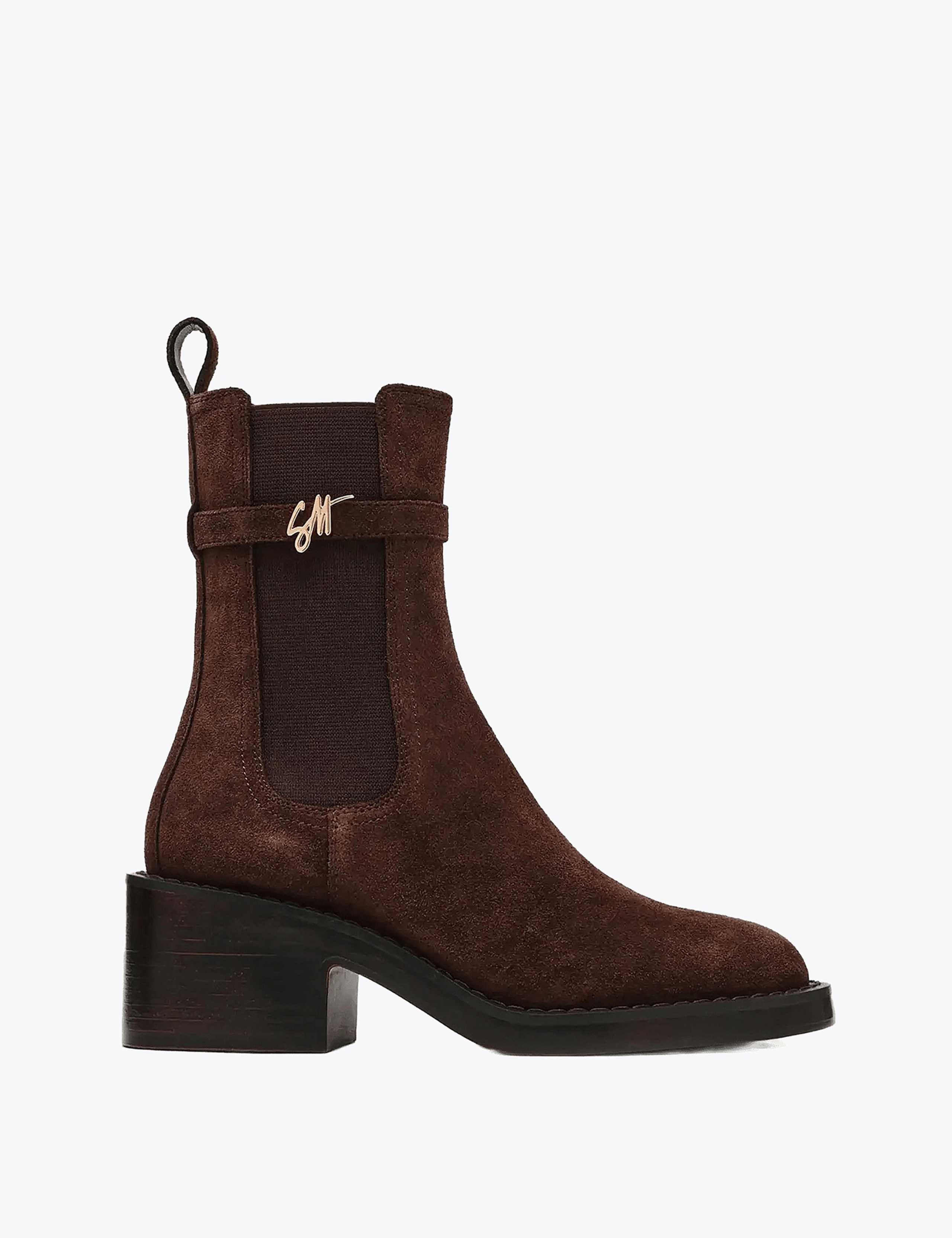 Chelsea Block Heel Ankle Boots