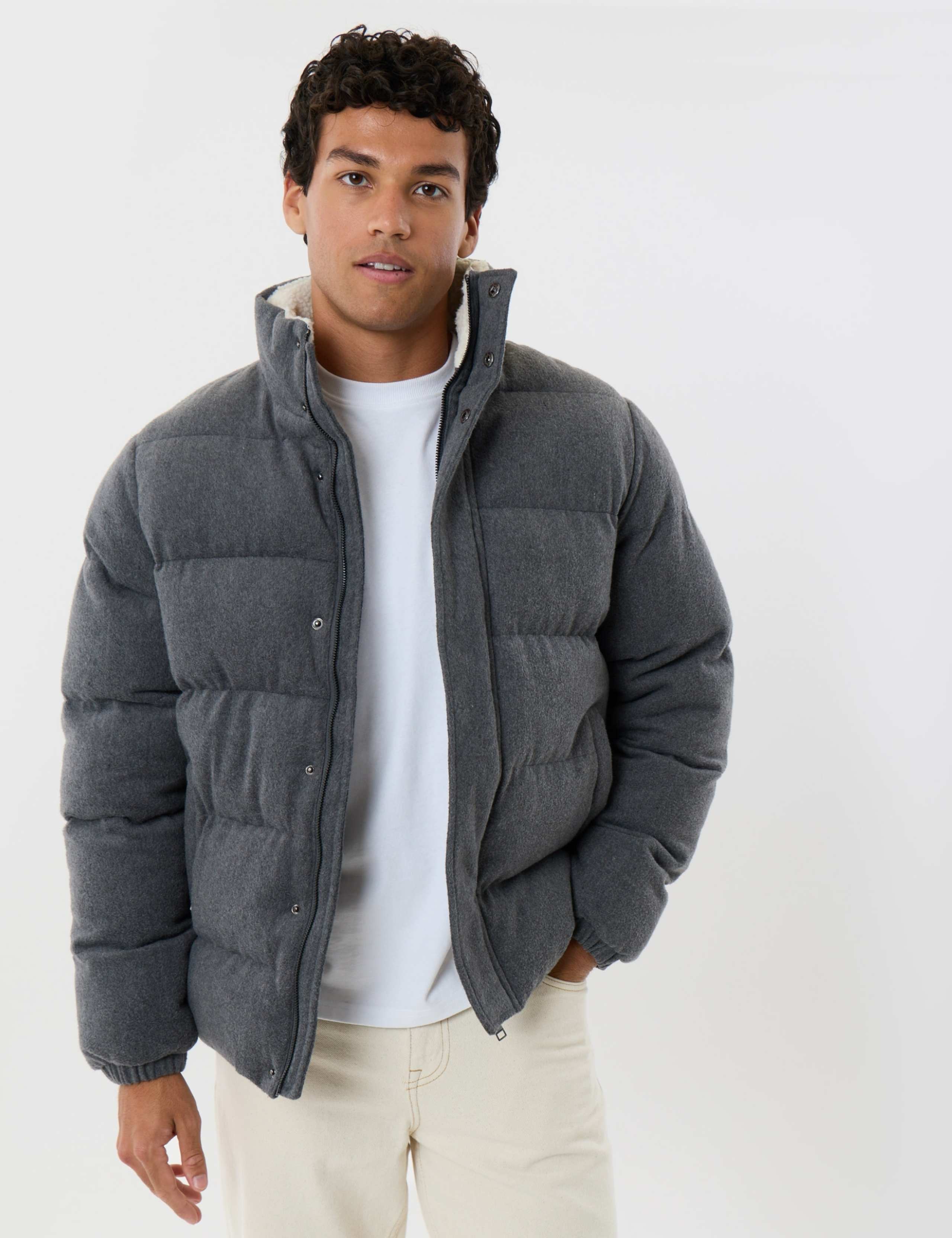 Brushed Puffer Coat