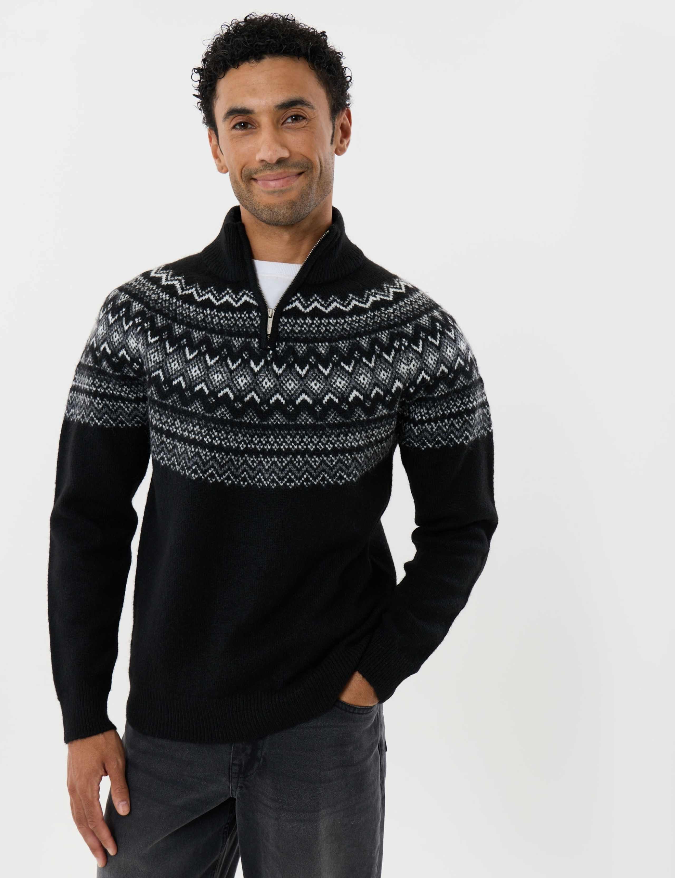 Fair Isle Funnel Neck Jumper