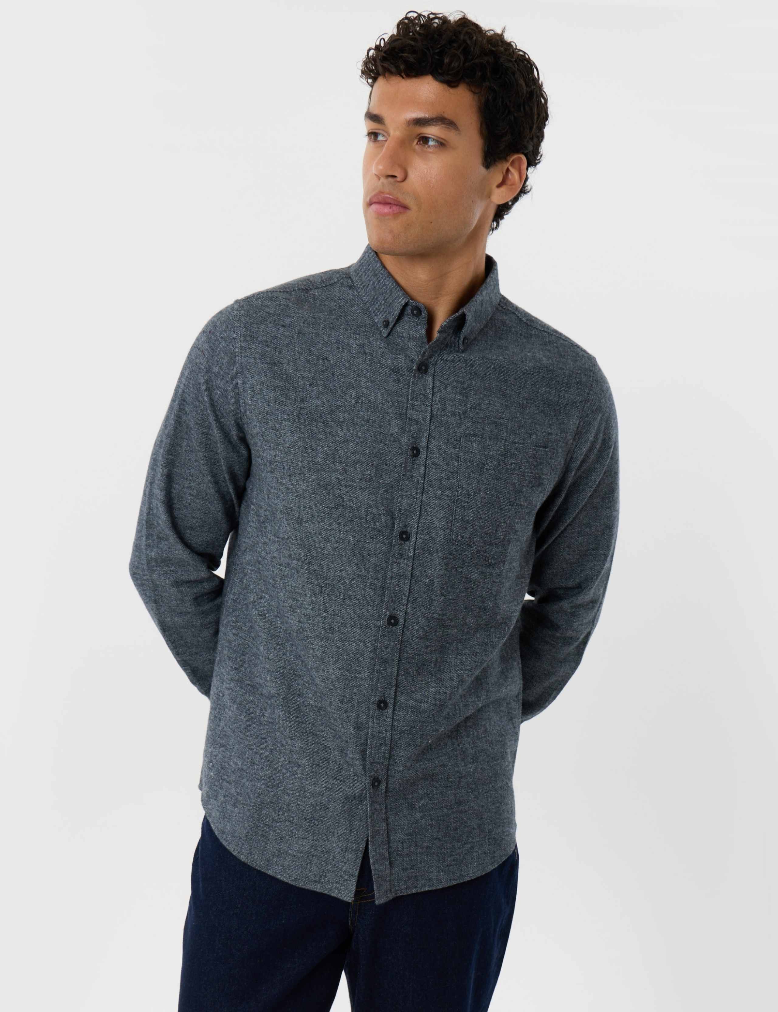 Regular Fit Pure Cotton Textured Shirt
