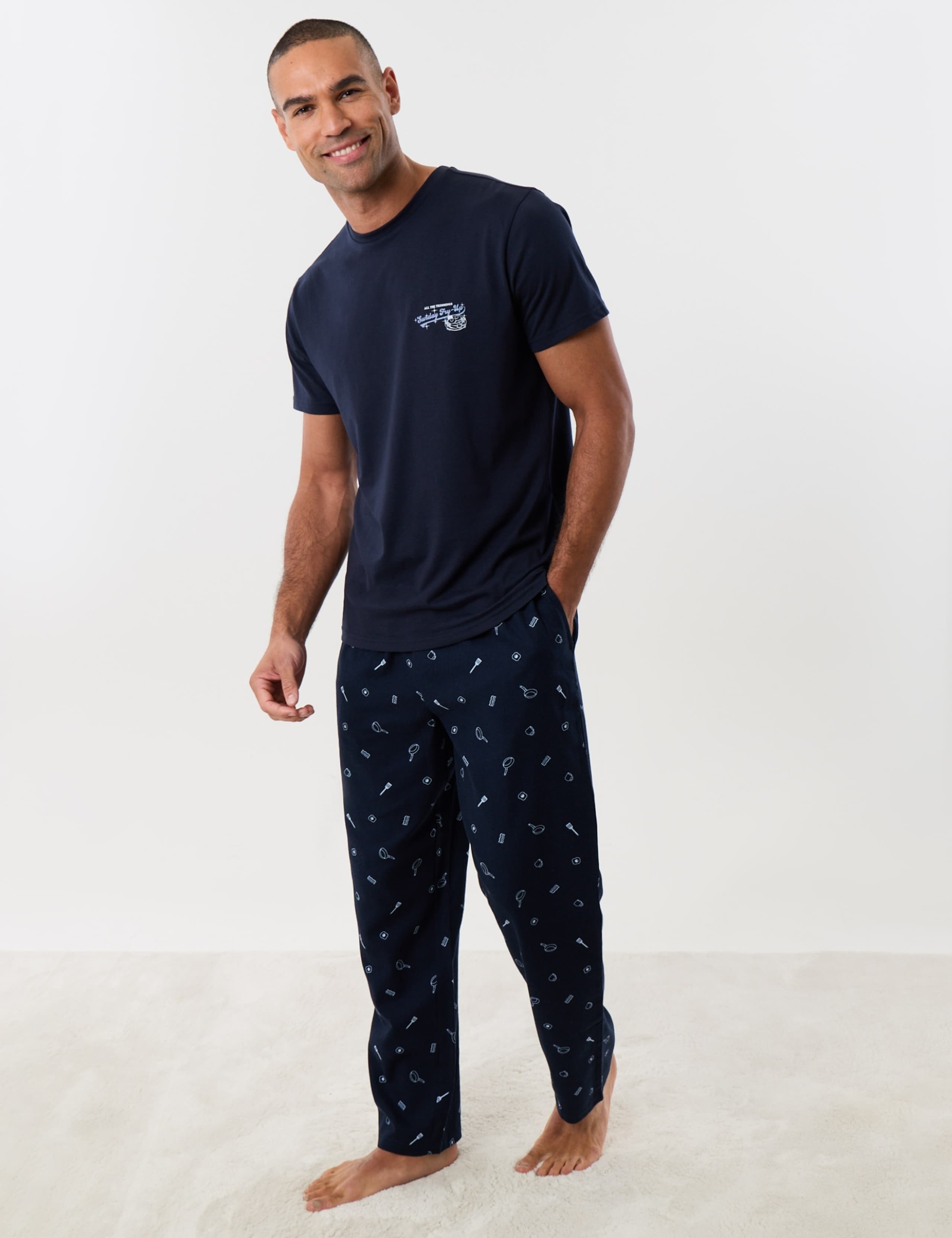 Cotton Rich Breakfast Print Christmas Pyjama Set