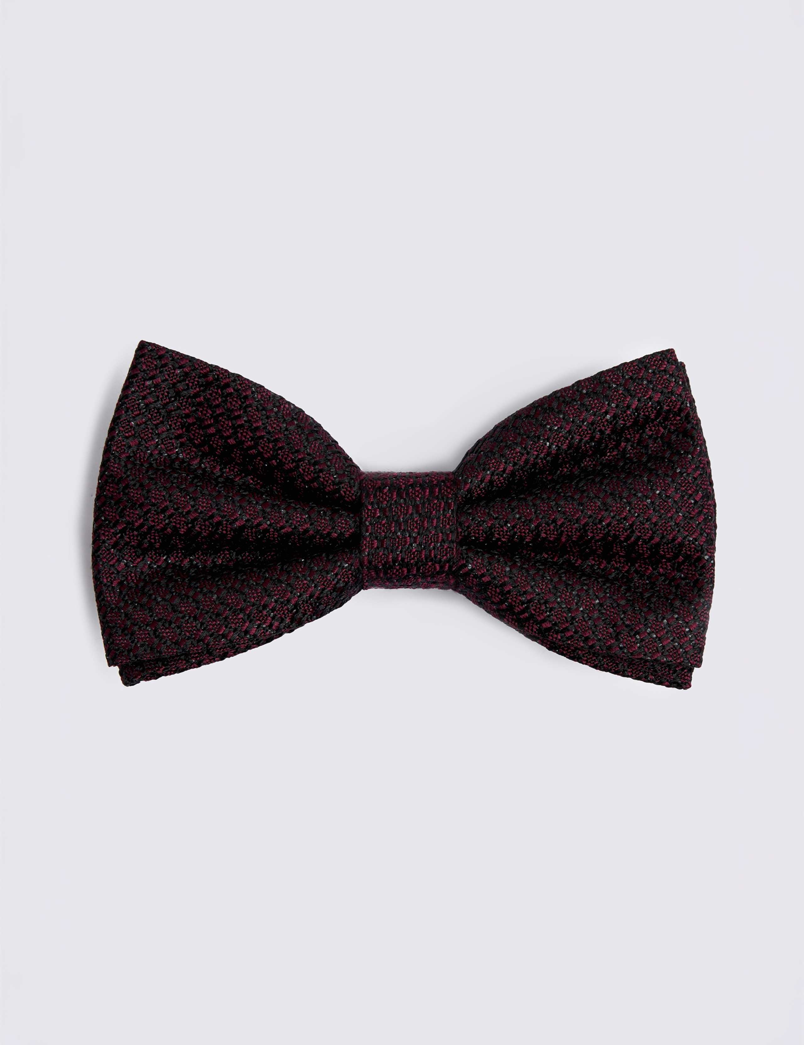 Textured Italian Pure Silk Bow Tie