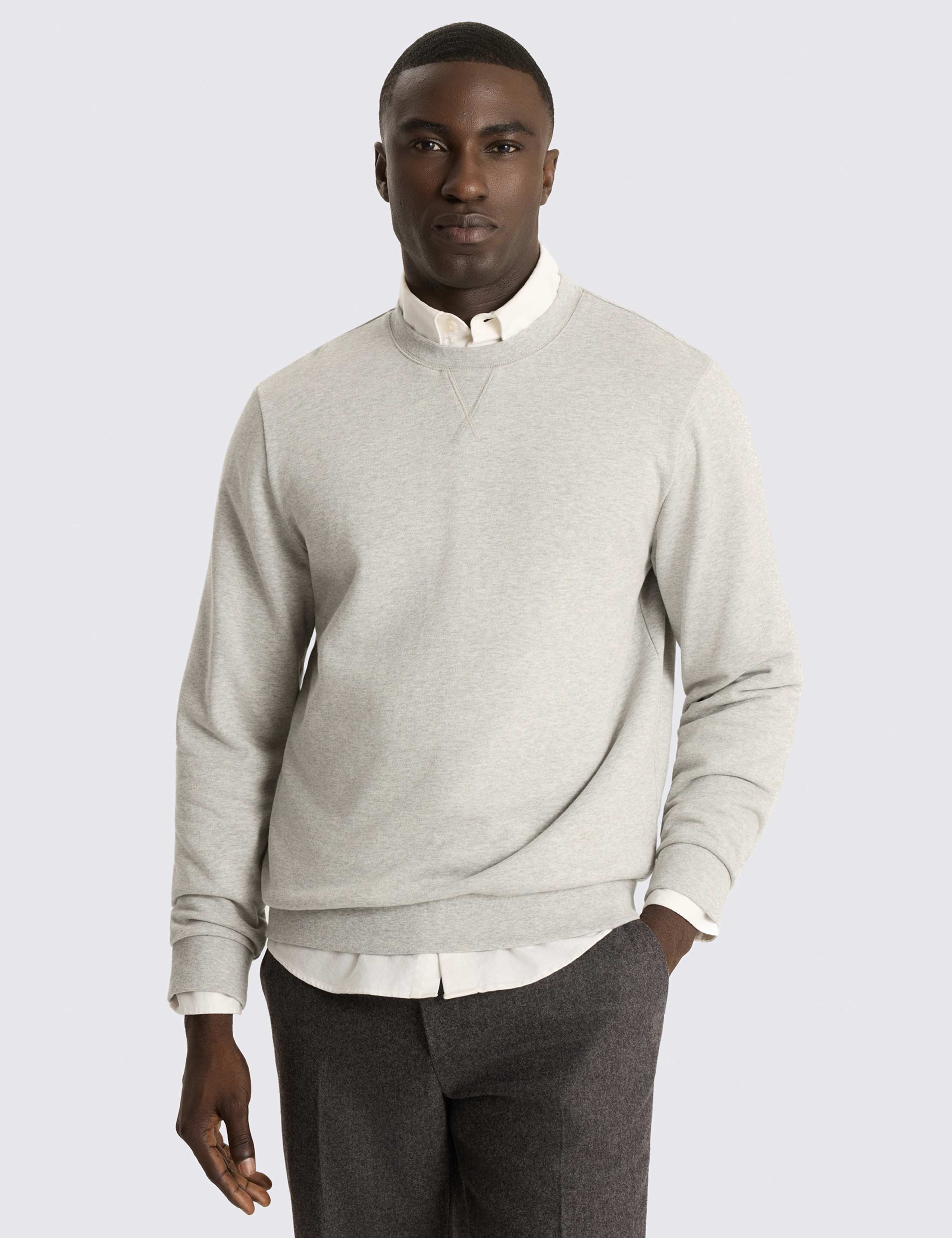 Pure Cotton Crew Neck Sweatshirt