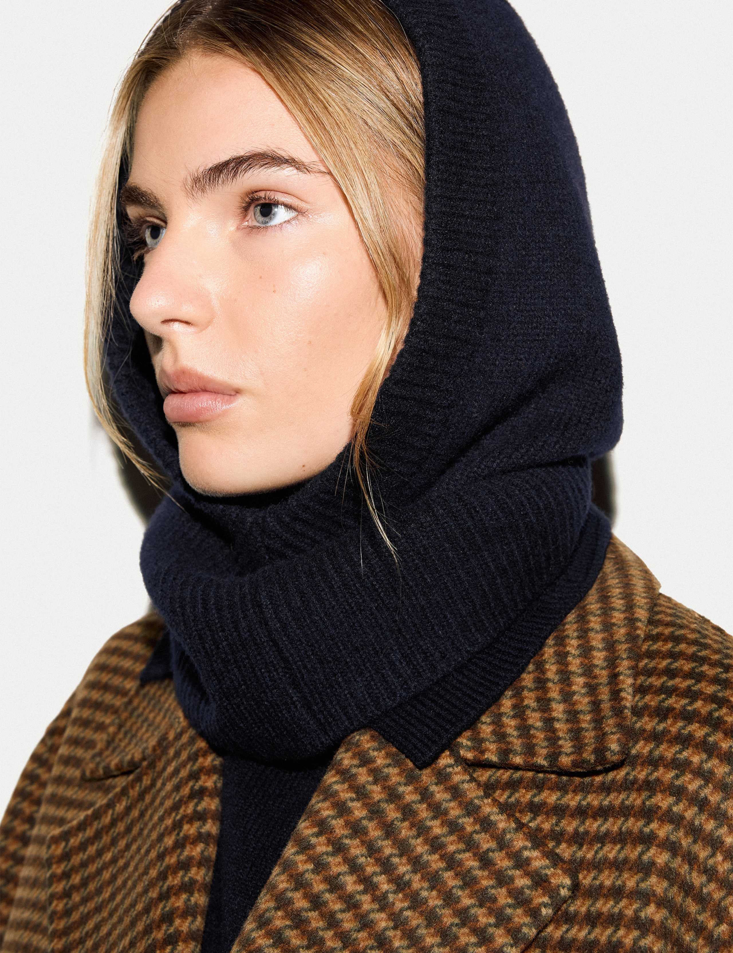 Wool Rich Hooded Snood with Cashmere