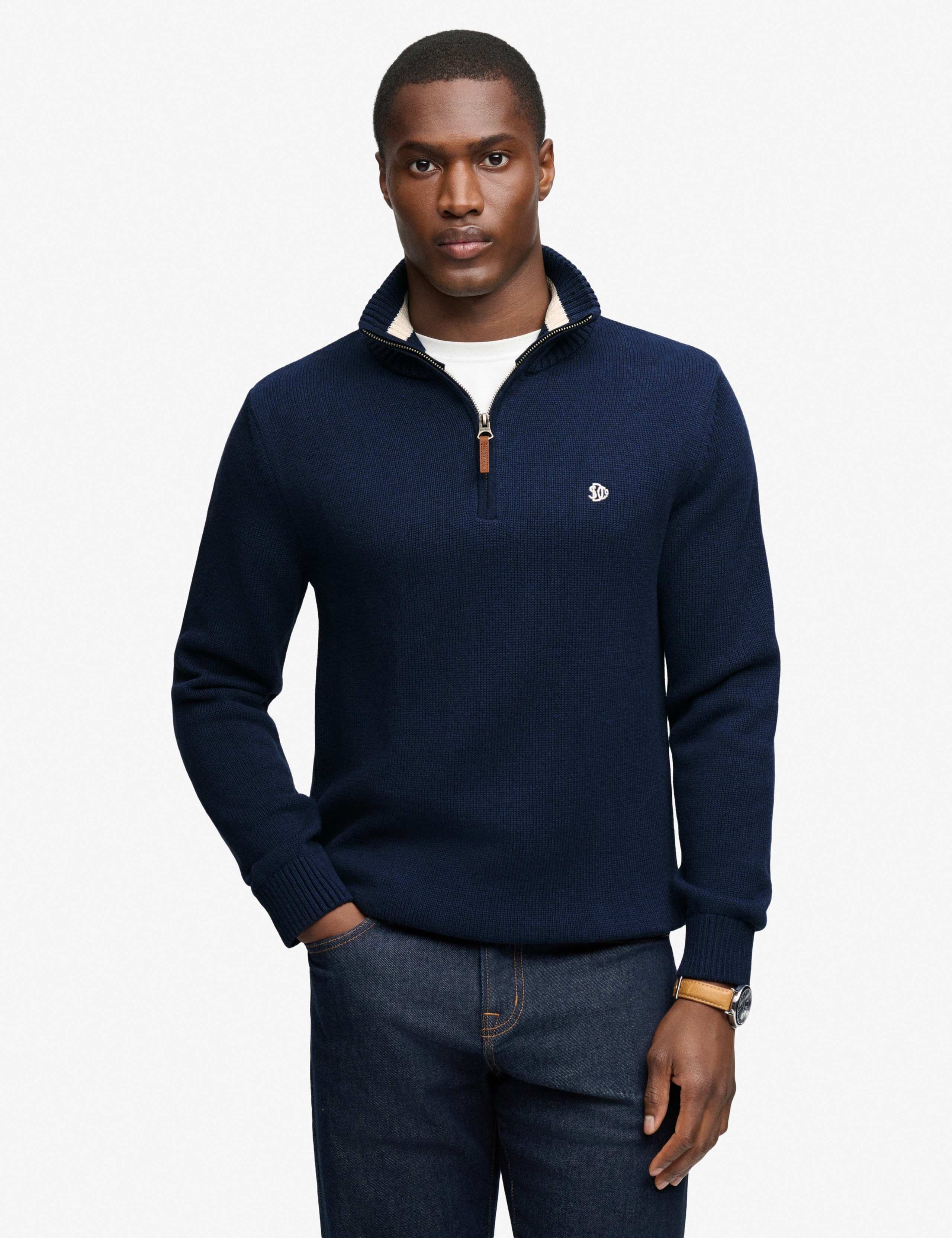 Pure Cotton Half Zip Jumper