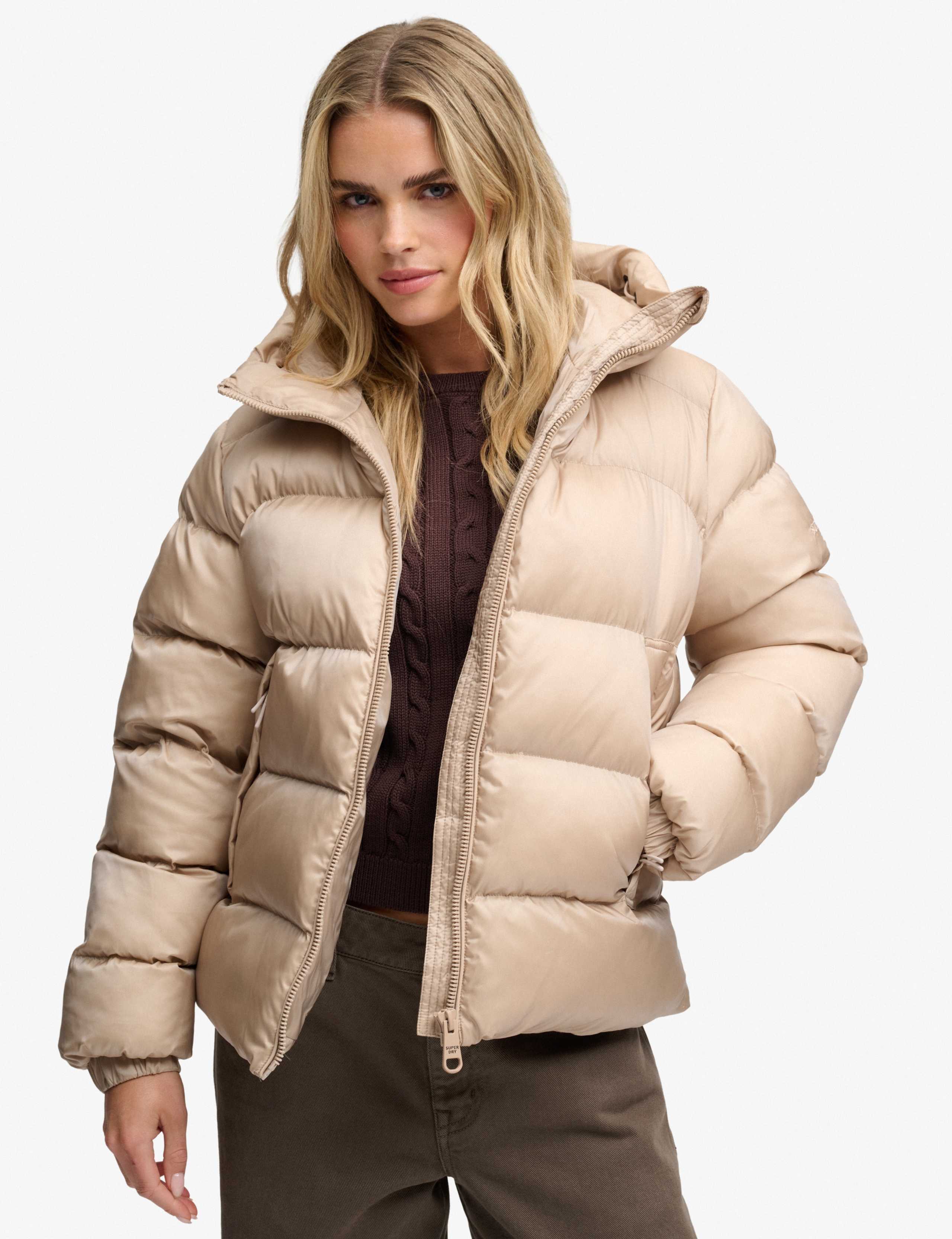 High Shine Padded Hooded Puffer Jacket
