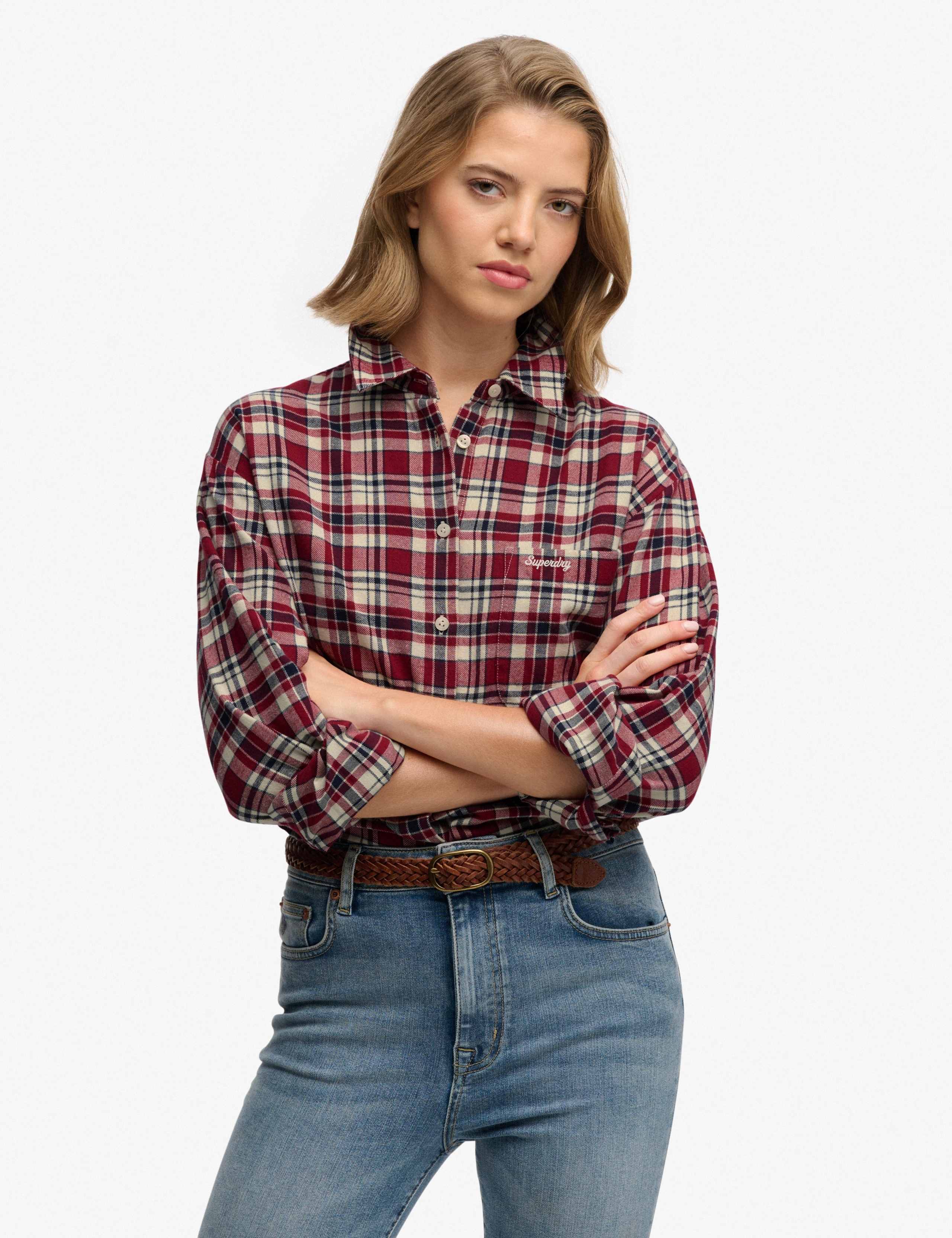 Pure Cotton Checked Relaxed Flannel Shirt