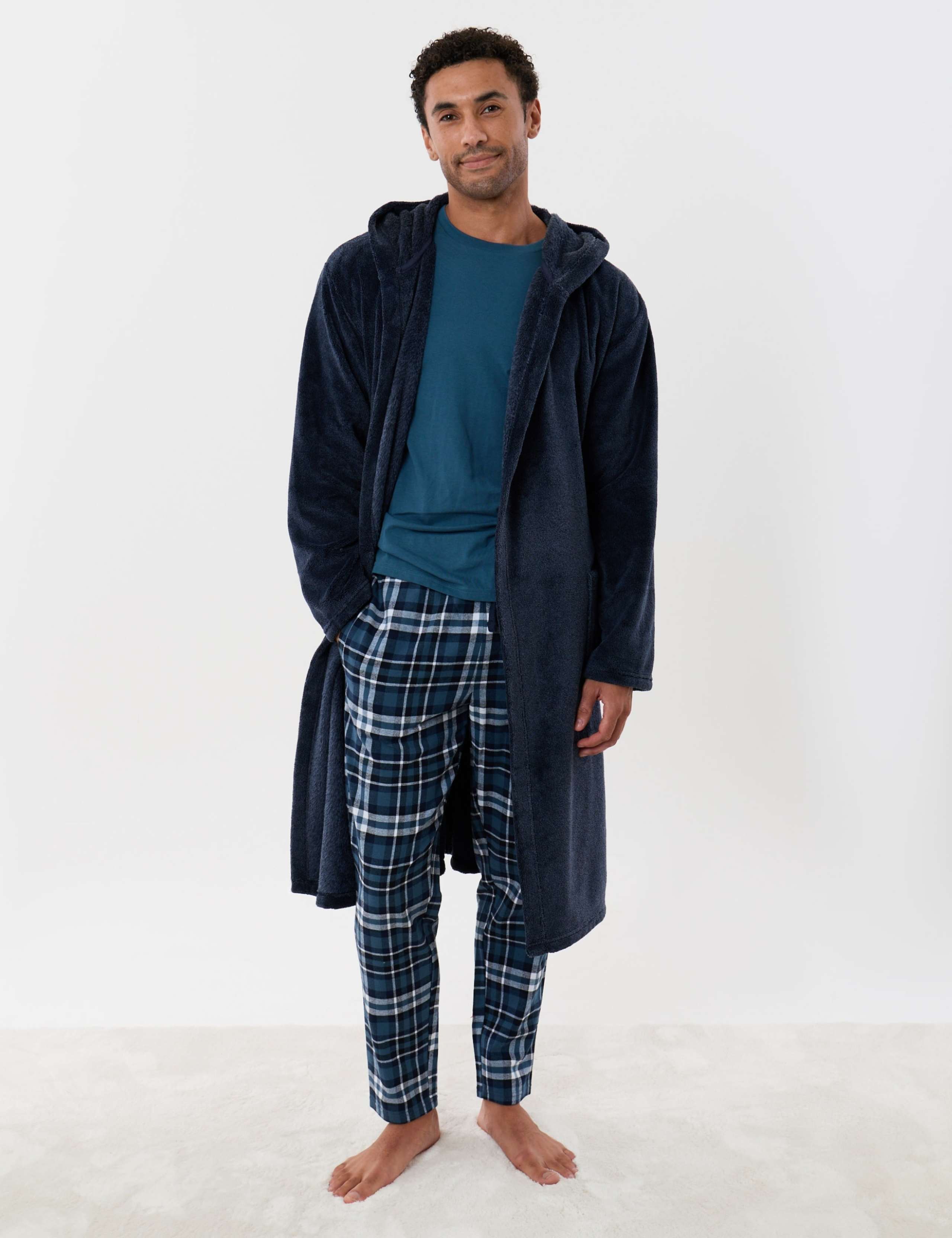 Fleece Hooded Dressing Gown