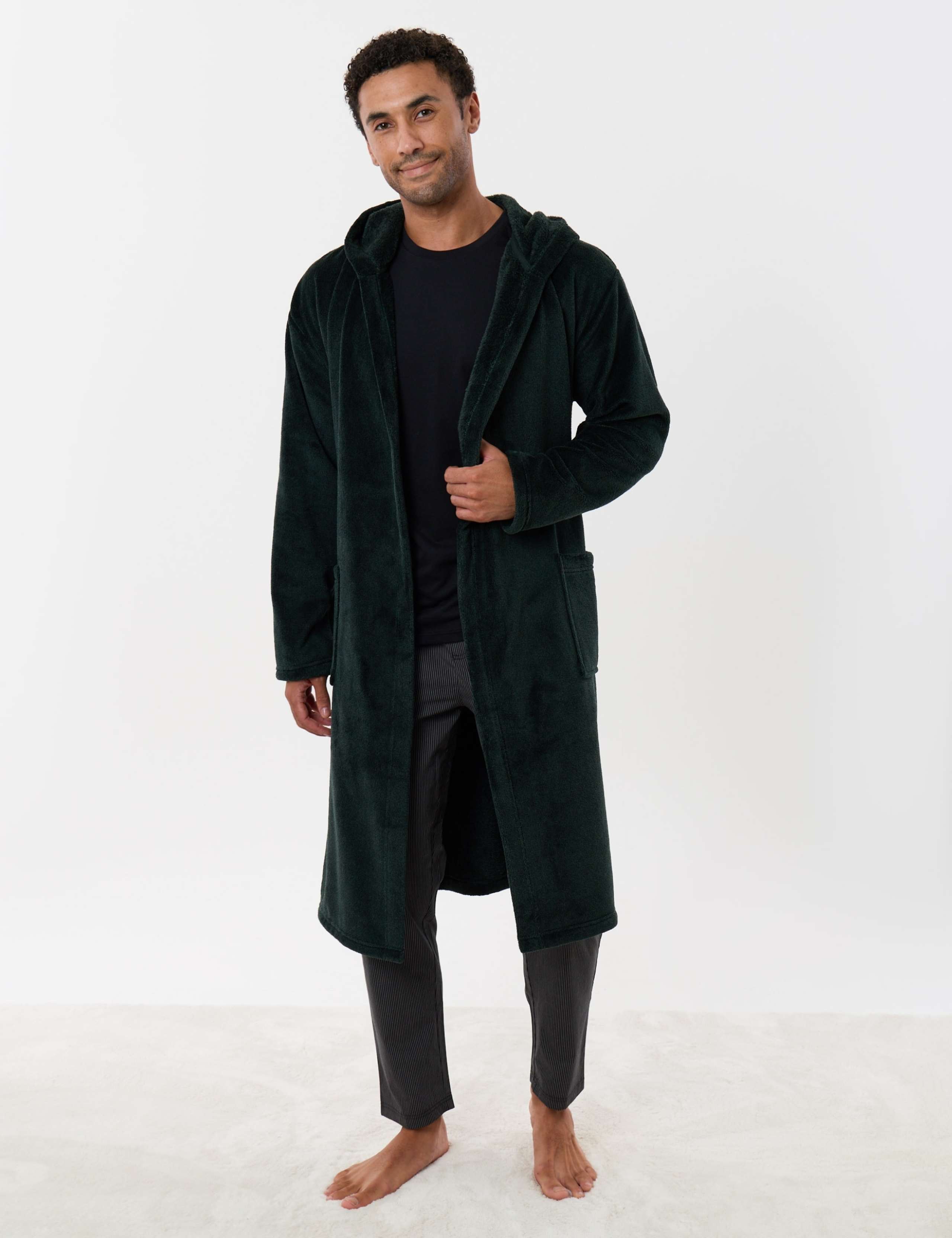 Fleece Hooded Dressing Gown