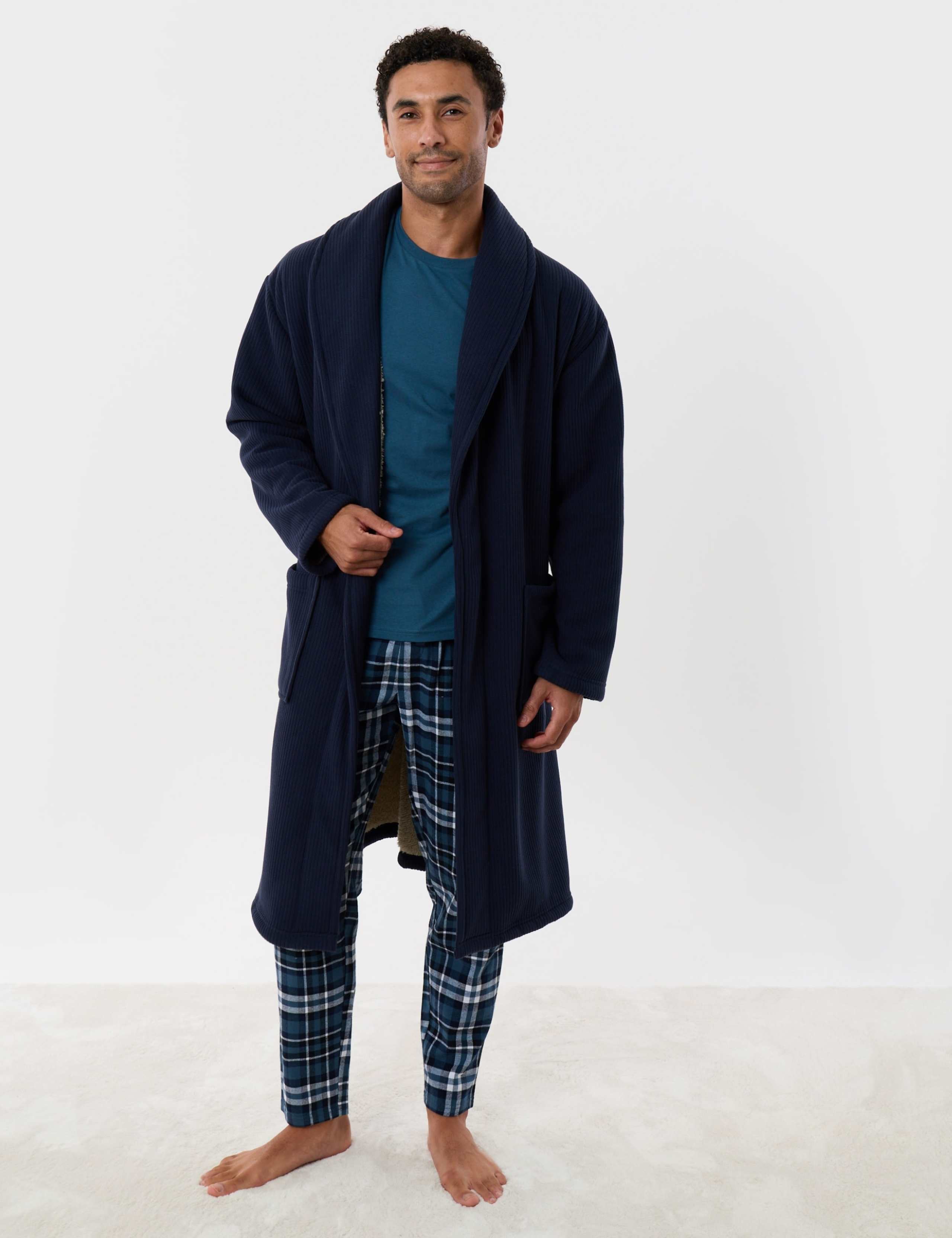 Sherpa Lined Shawl Collar Dressing Gown