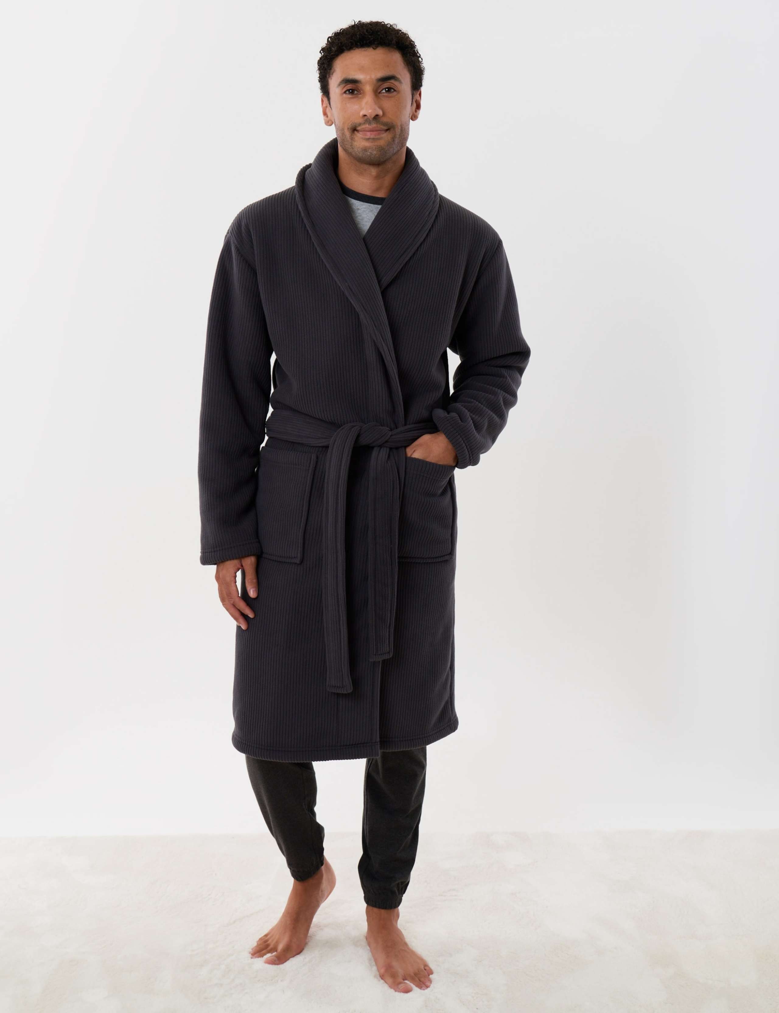 Sherpa Lined Shawl Collar Dressing Gown