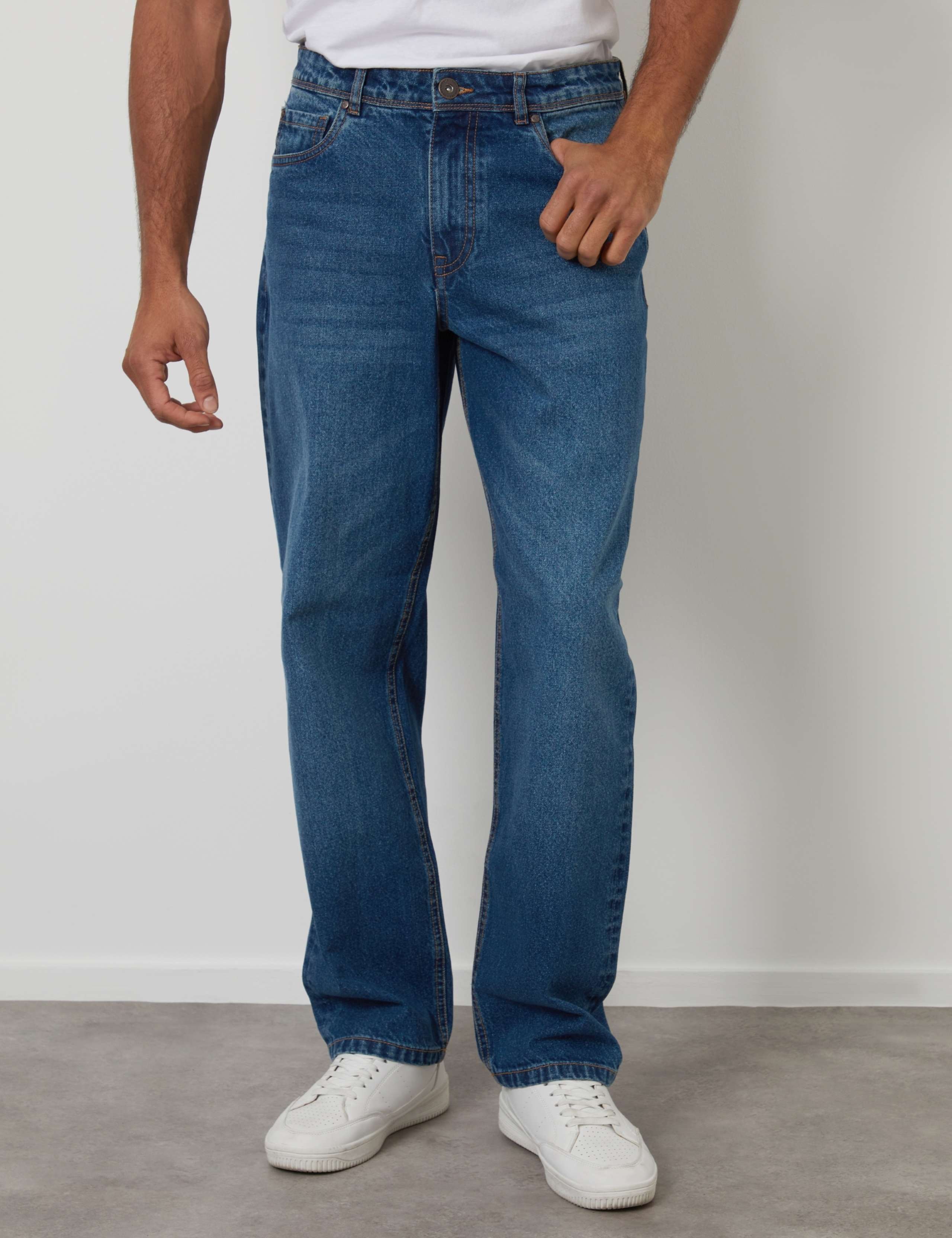 Pure Cotton Straight Fit Jeans