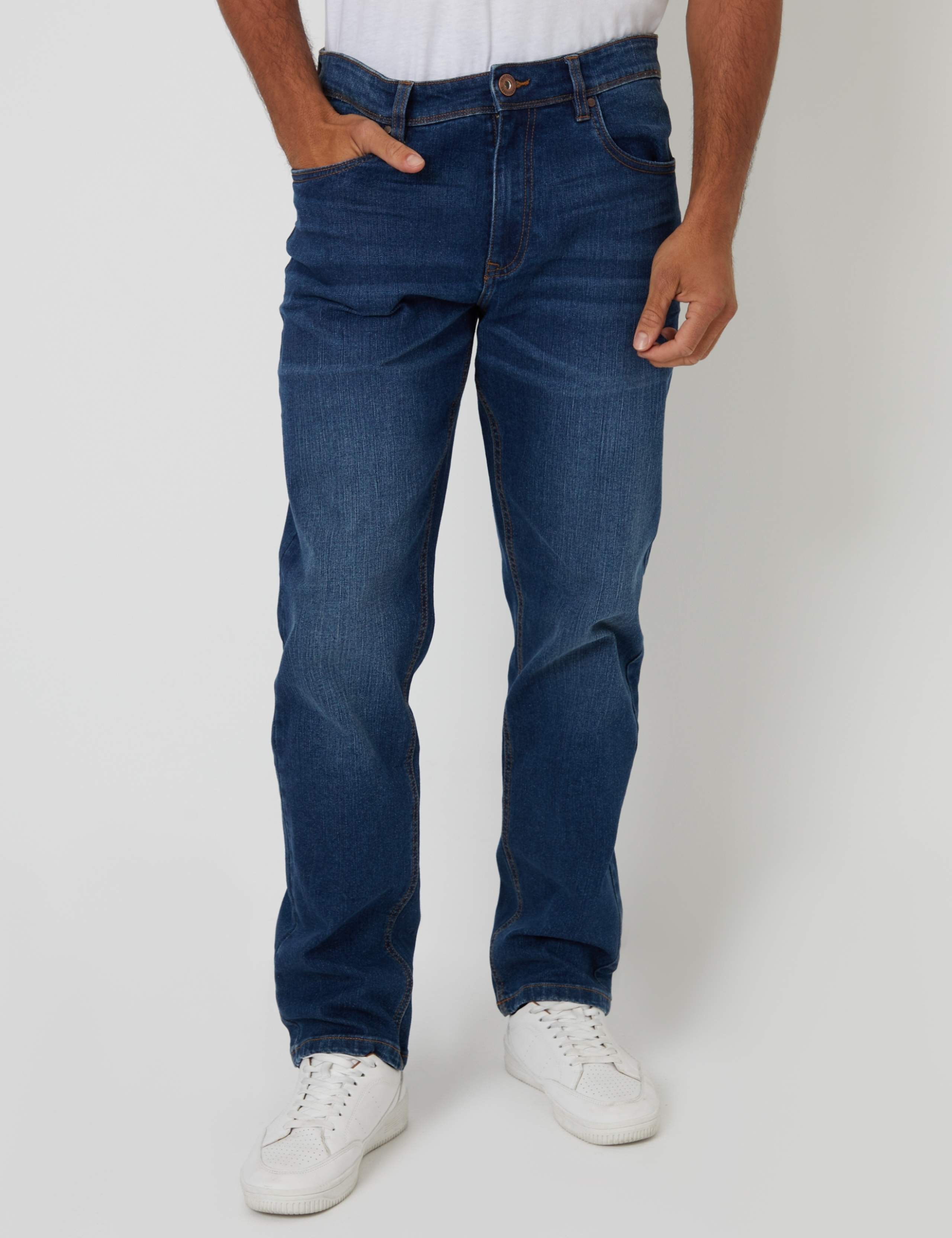Straight Fit Cotton Rich Jeans