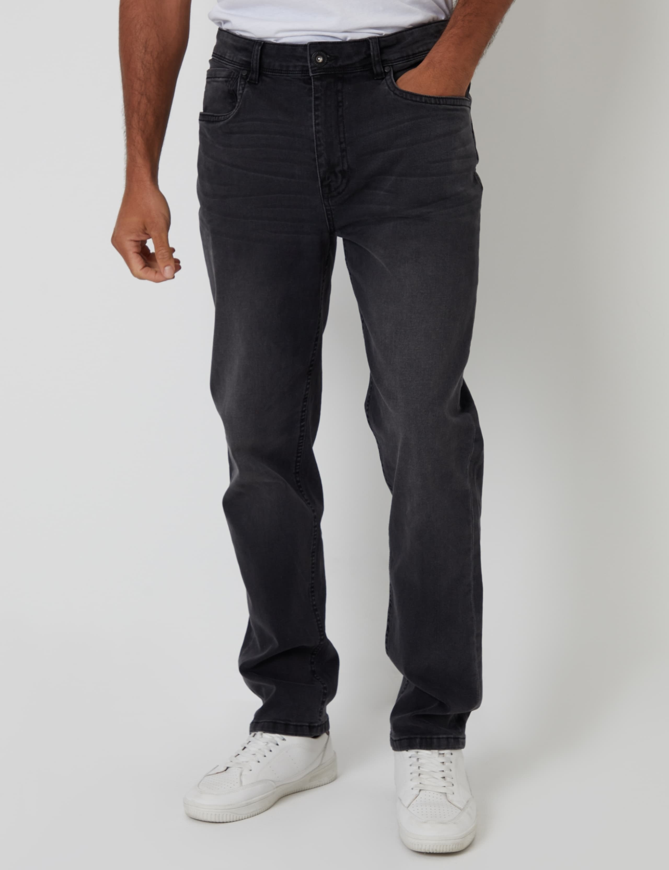 Straight Fit Cotton Rich Jeans