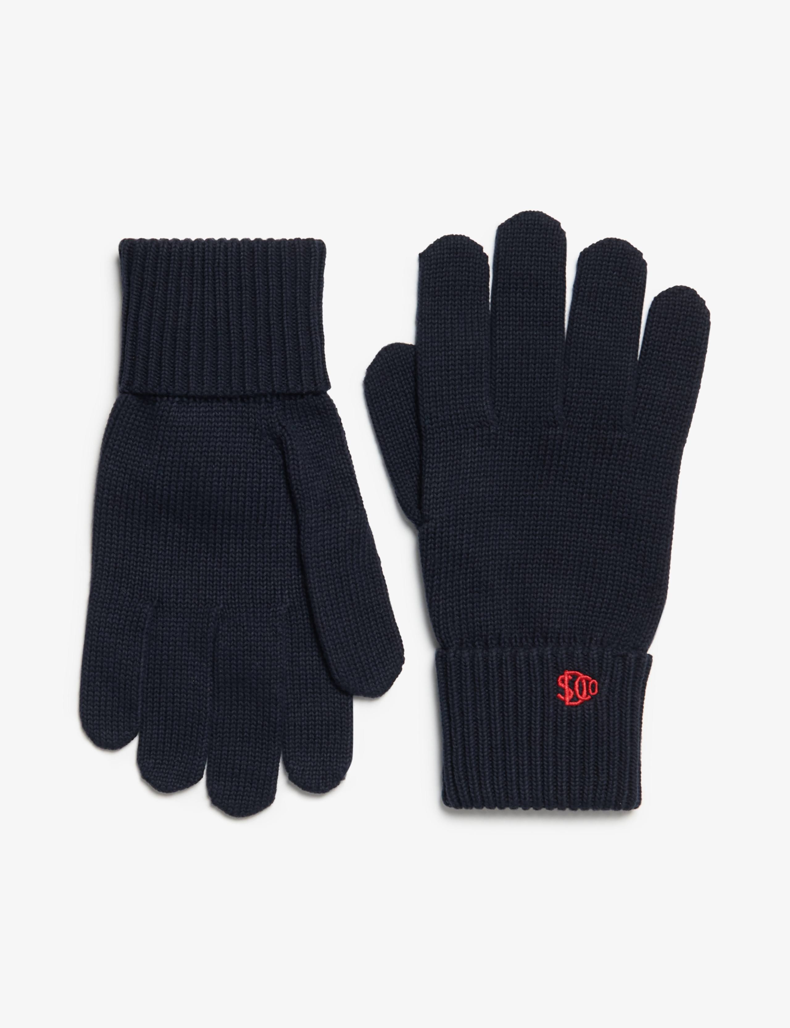 Pure Cotton Knitted Logo Gloves