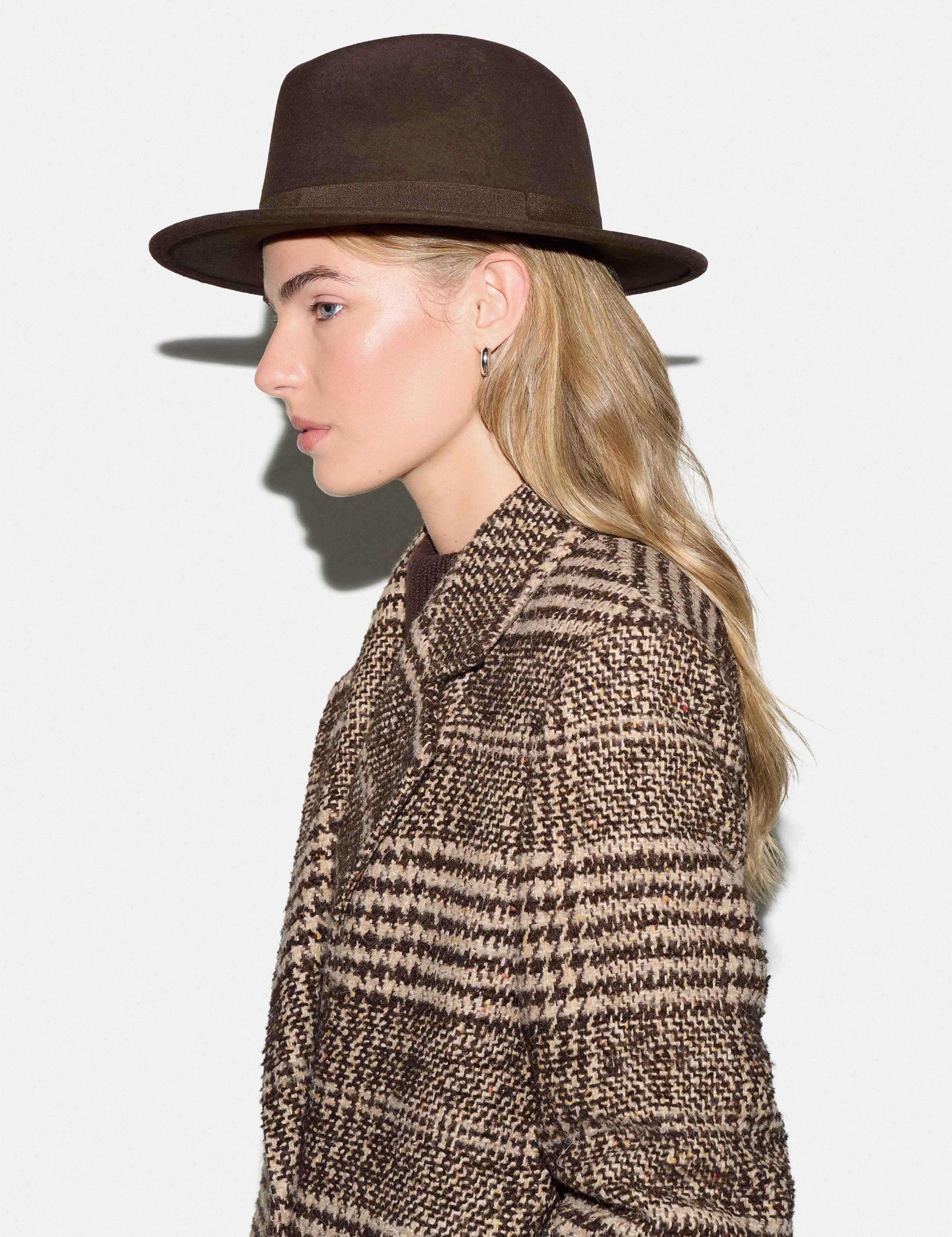 Pure Wool Band Trim Fedora Hat