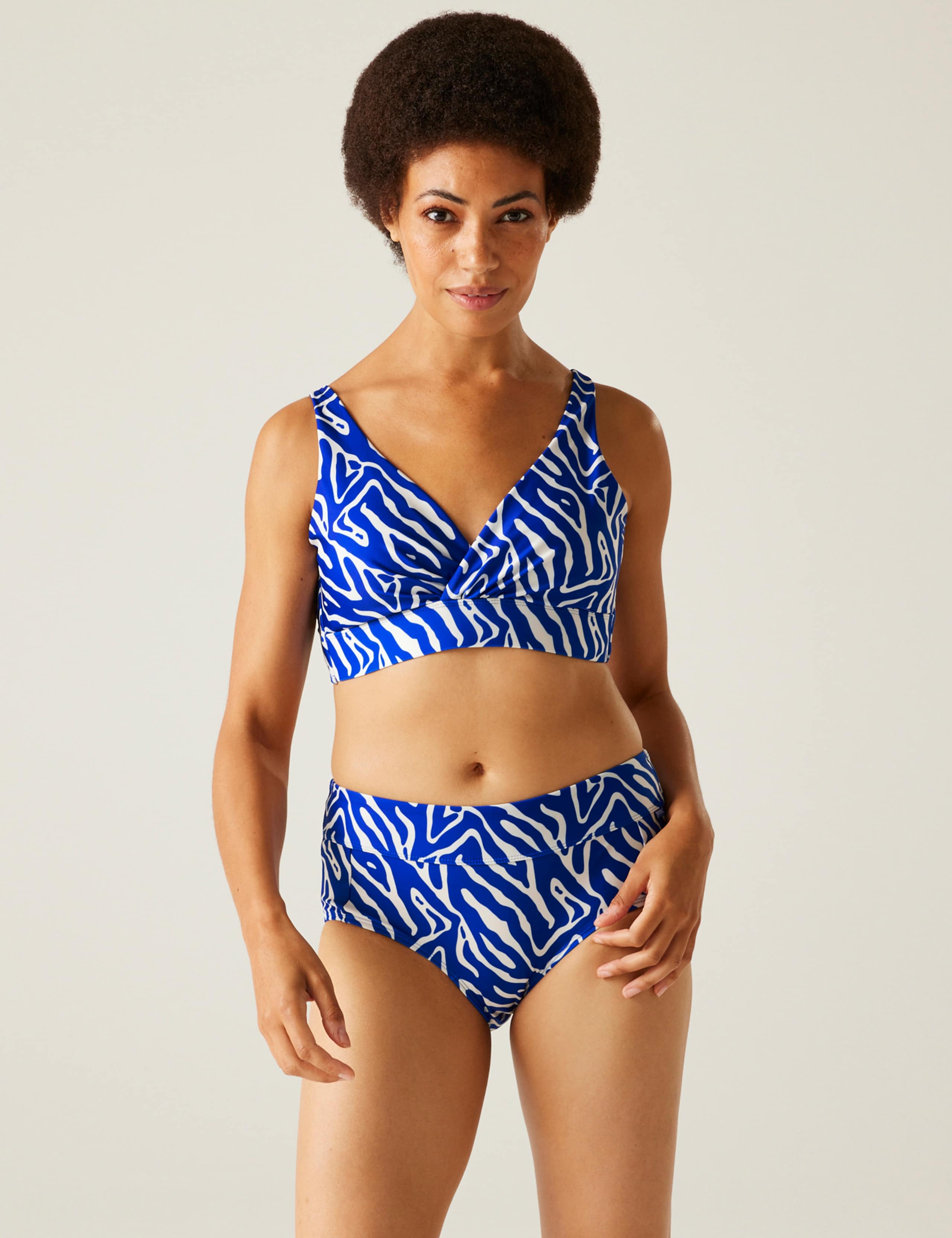 Paloma Striped V-Neck Bikini Top