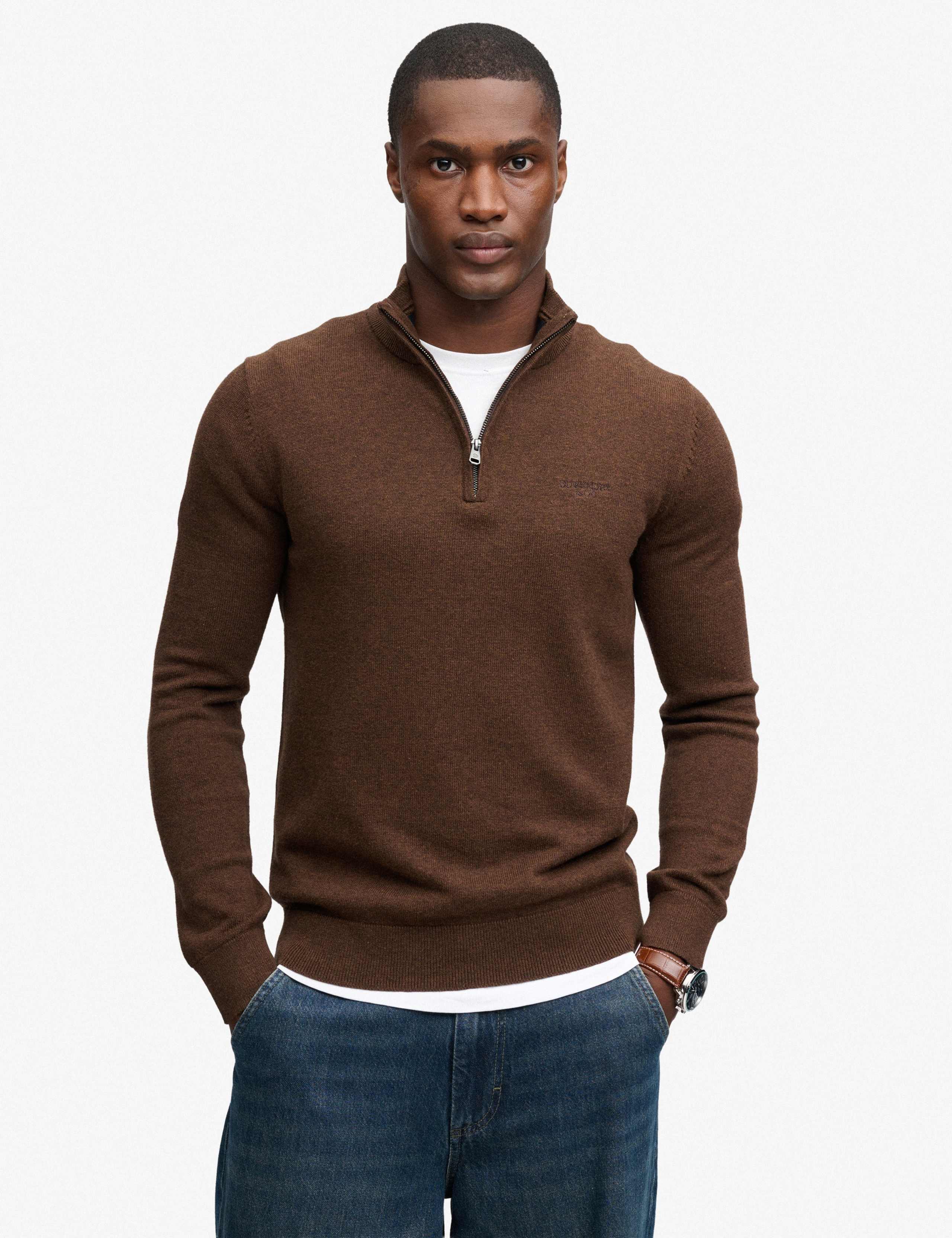 Pure Cotton Half Zip Jumper