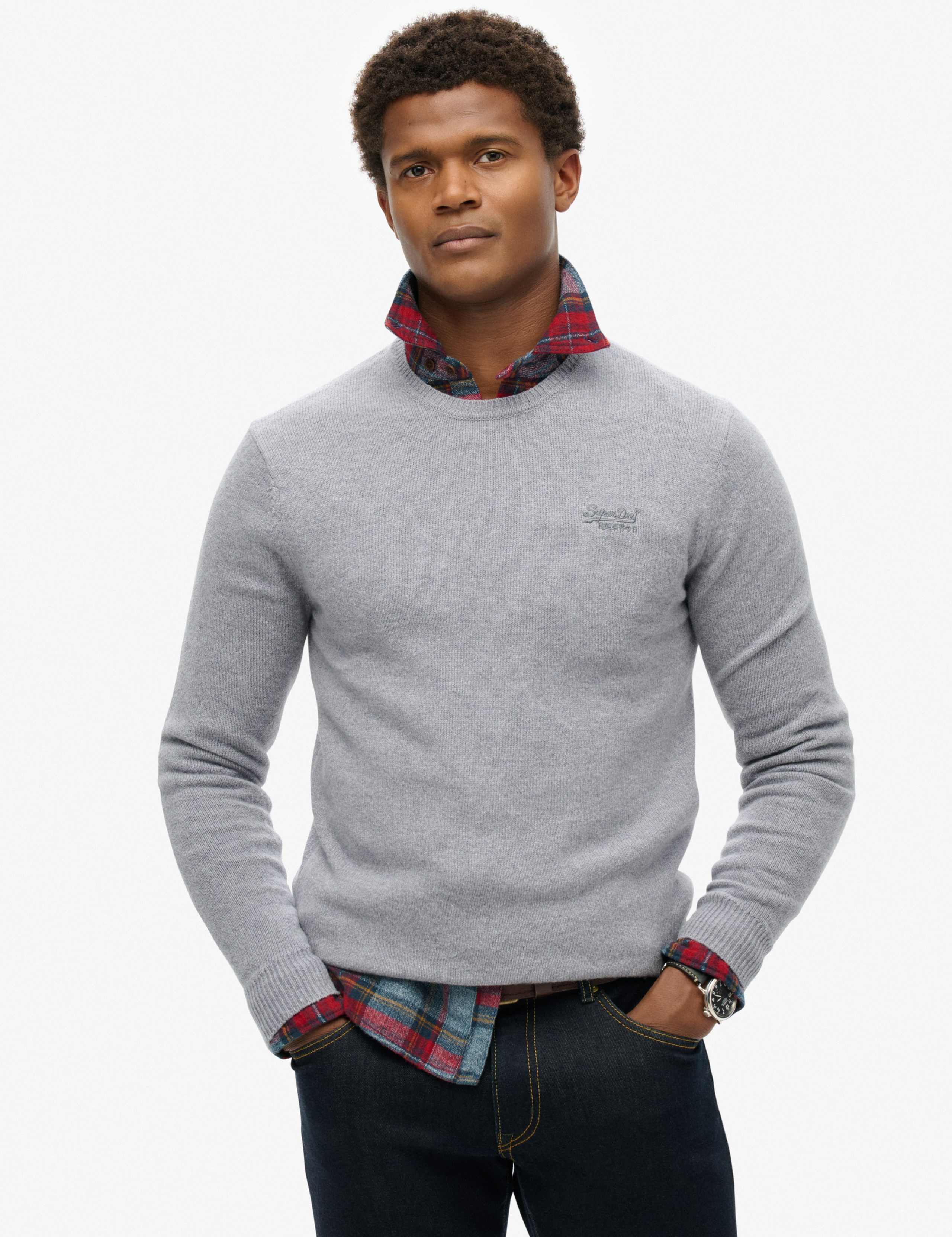 Wool Blend Ribbed Crew Neck Jumper