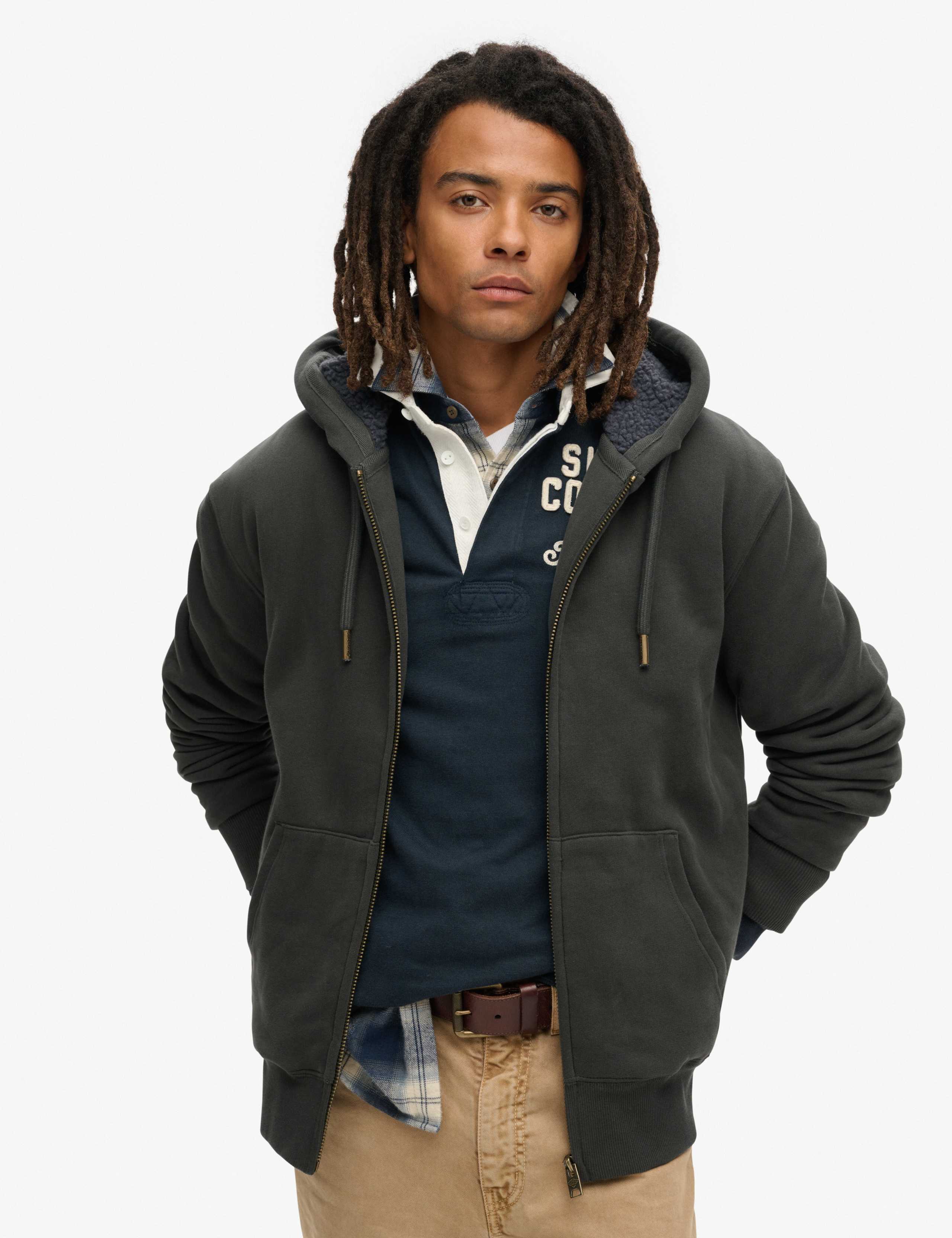 Cotton Rich Zip Up Hoodie