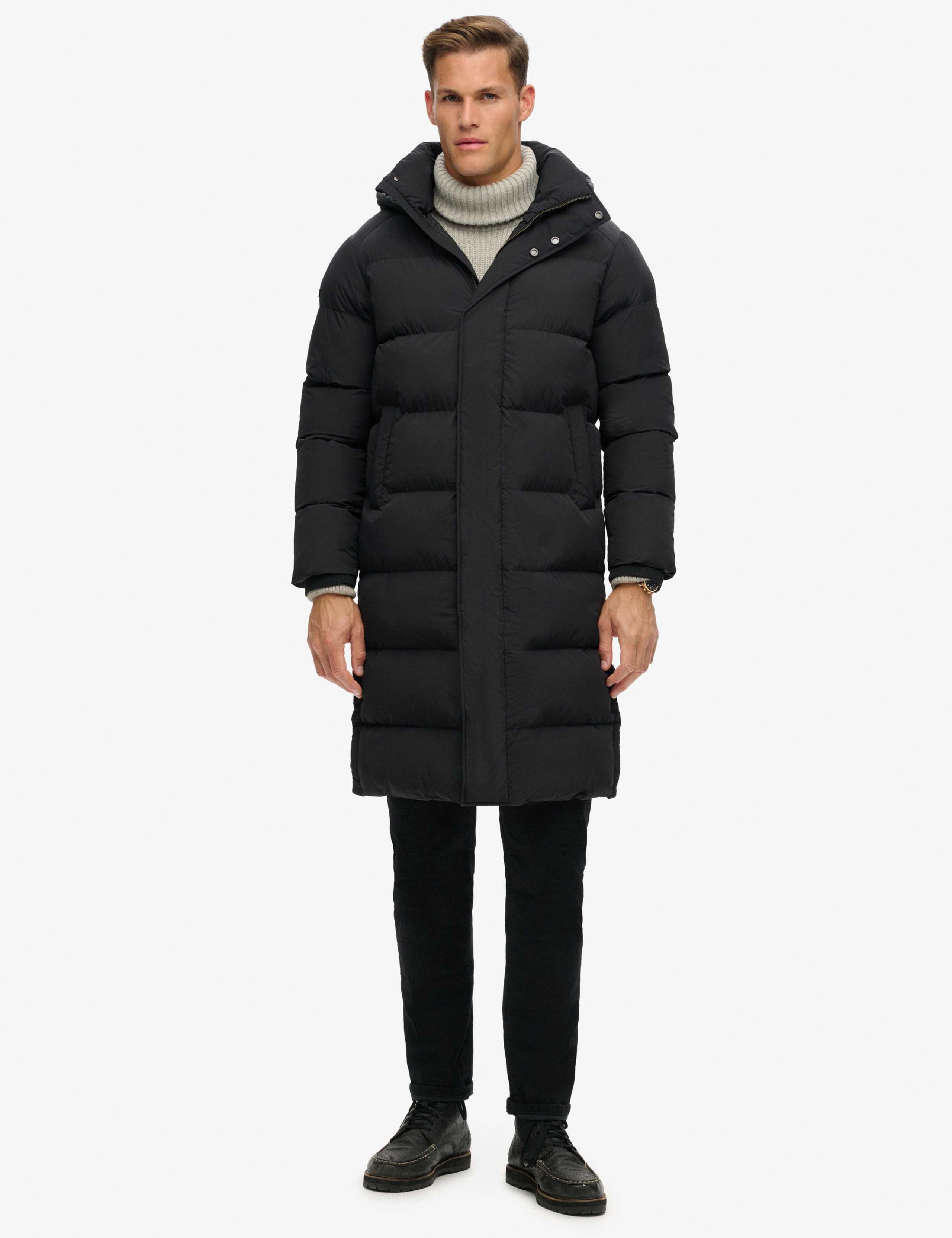 Hooded Padded Longline Parka Jacket