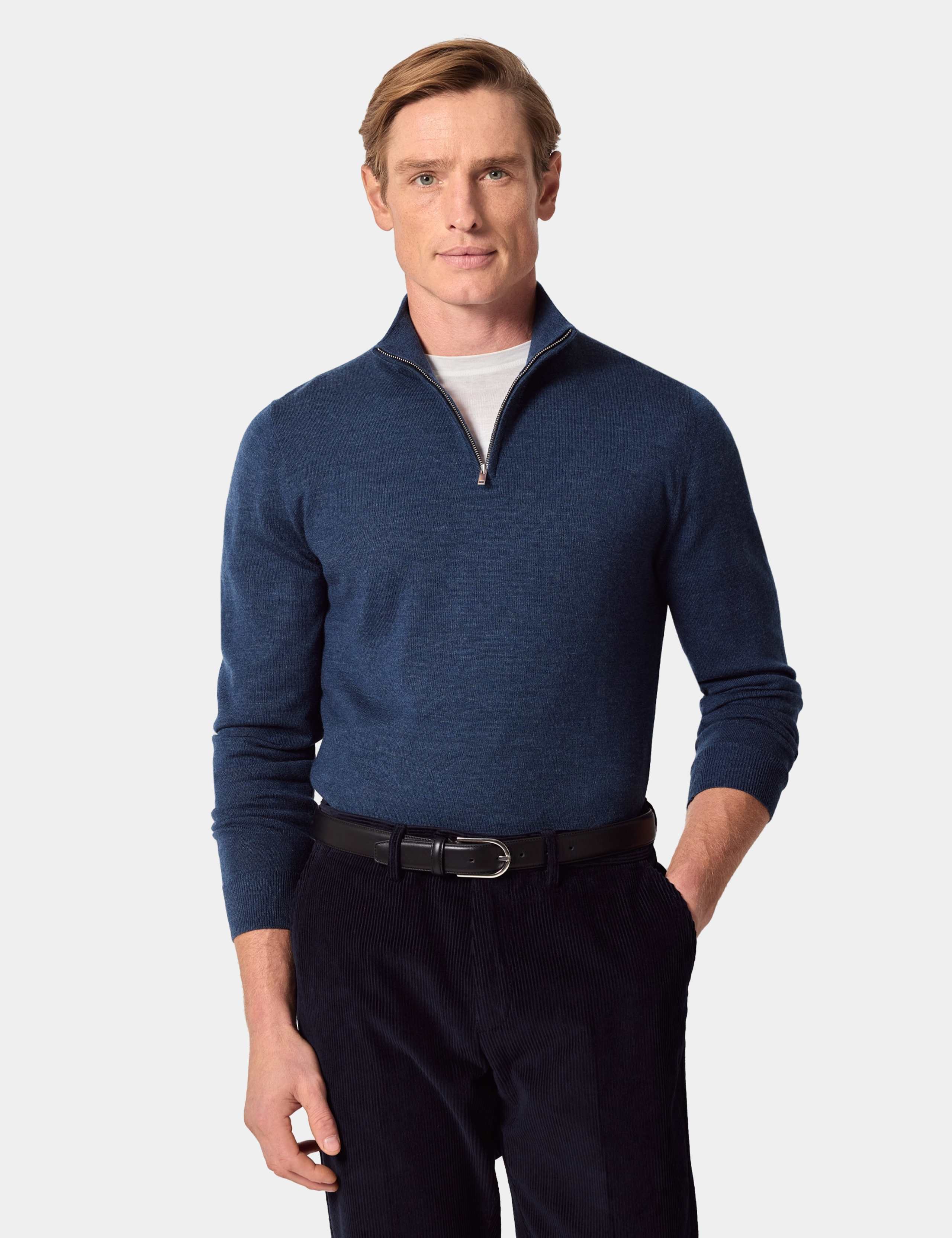 Pure Merino Wool Half Zip Jumper