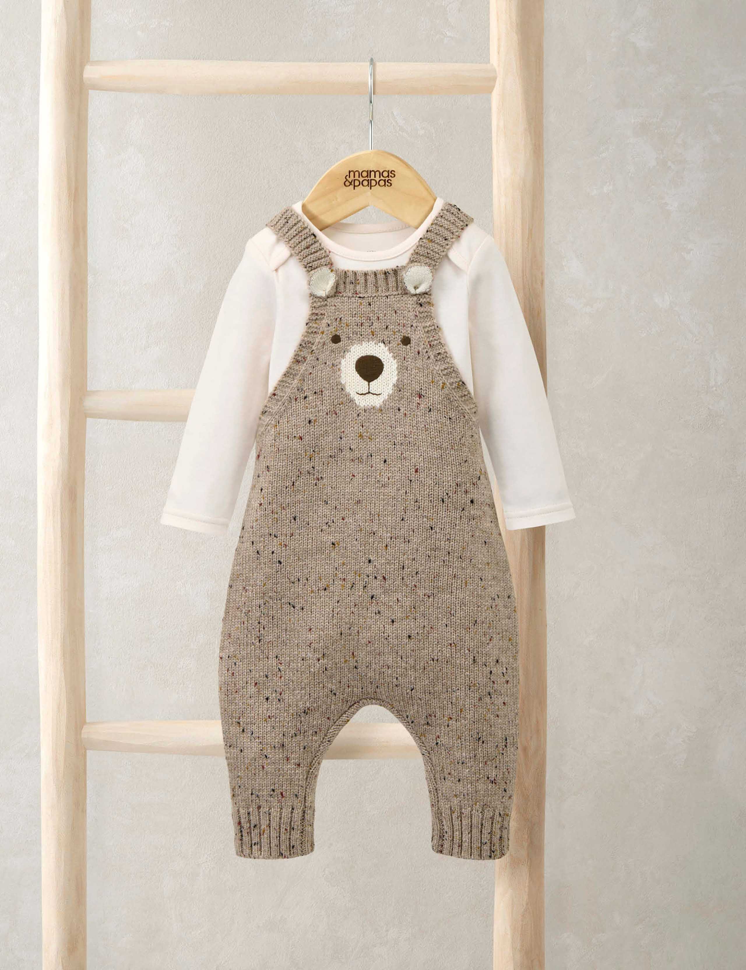 2pc Bear Dungaree Outfit (0-12 Mths)